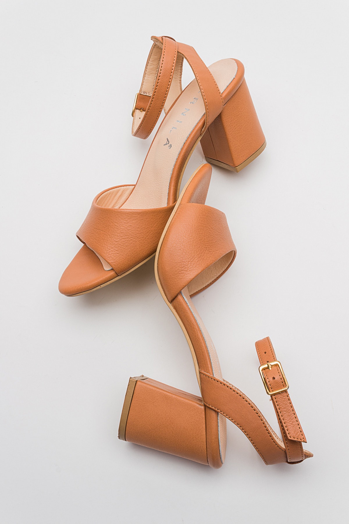 صندل زنانه قهوه ای GNS Shoes | Hakiki Deri Kadın Sandaleti اورجینال - تصویر 7