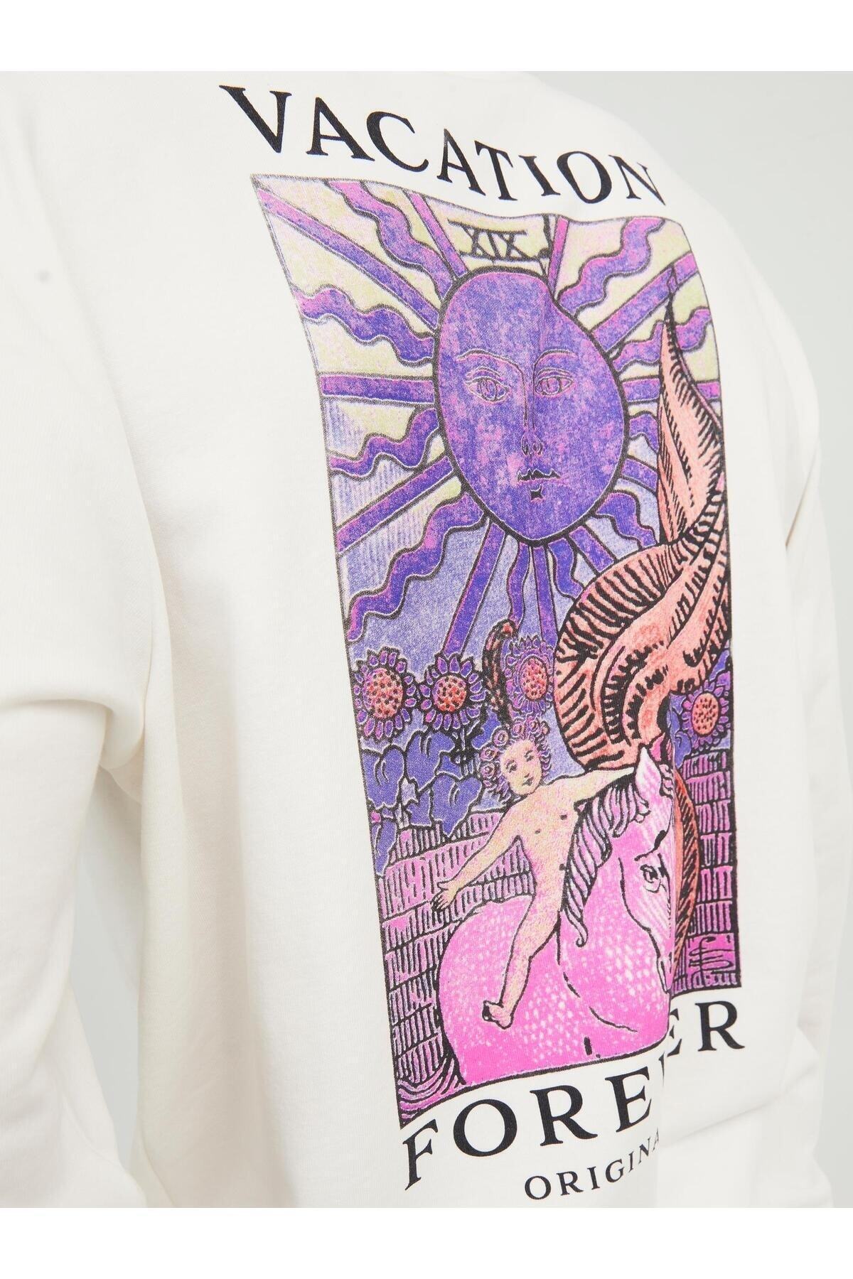 سویشرت مردانه سفید جک اند جونز | 12243615 اورجینال - تصویر 7