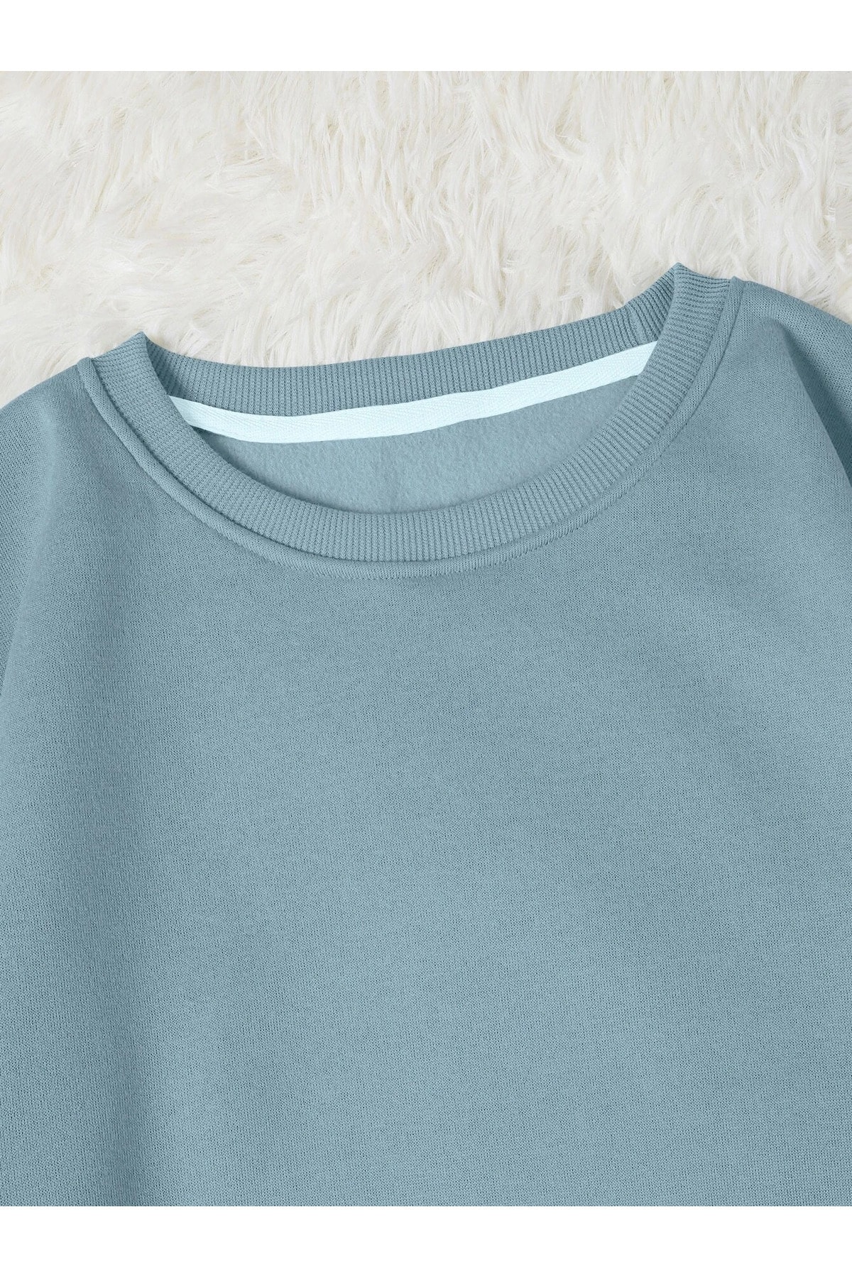 Unisex LOS ANGELES Renkli Oversize Bisiklet Yaka Pamuklu Sweatshirt — آبی TYCKWIYGZN169056468617397 — تصویر 4 از 6