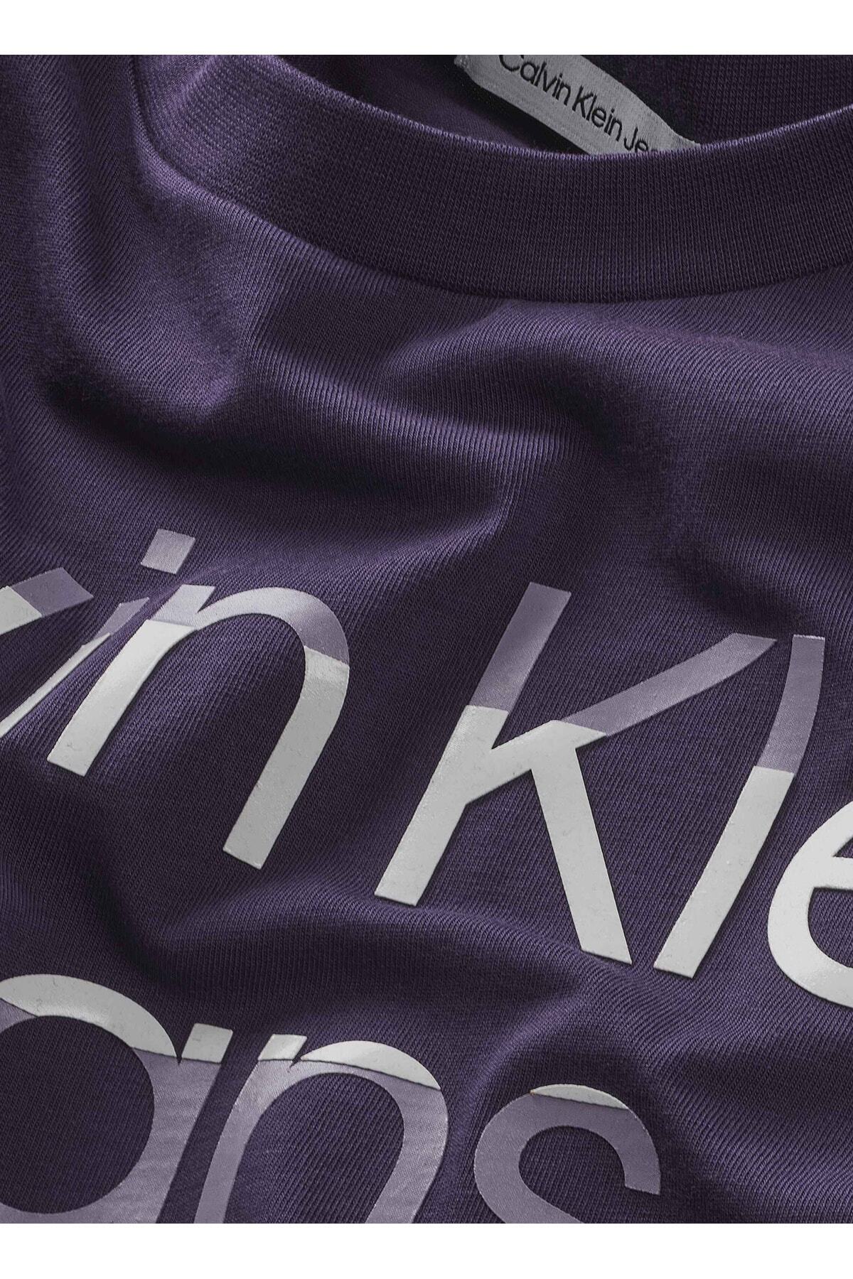 تیشرت مردانه بنفش کلوین کلاینCalvin Klein | 5003055172 اورجینال - تصویر 3