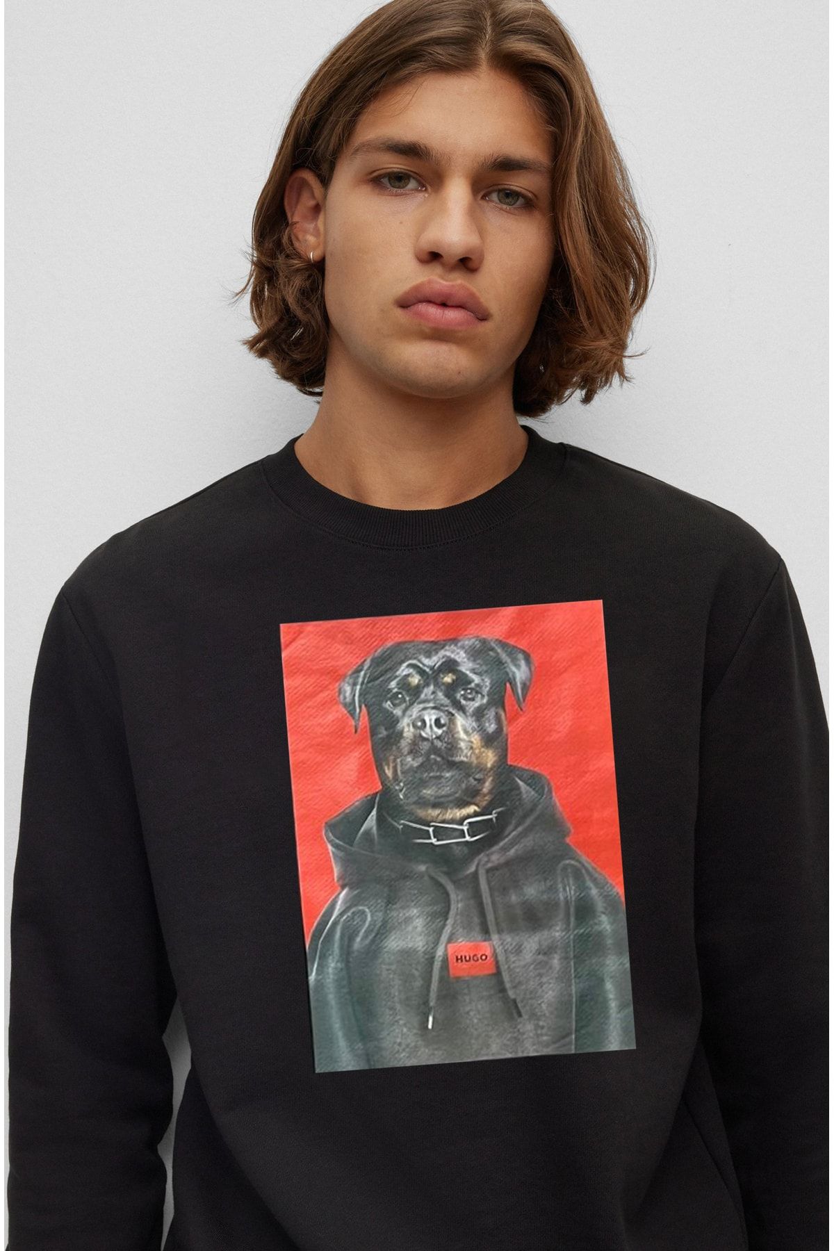 Boss Dog Printed Black Sweatshirt Trendyol