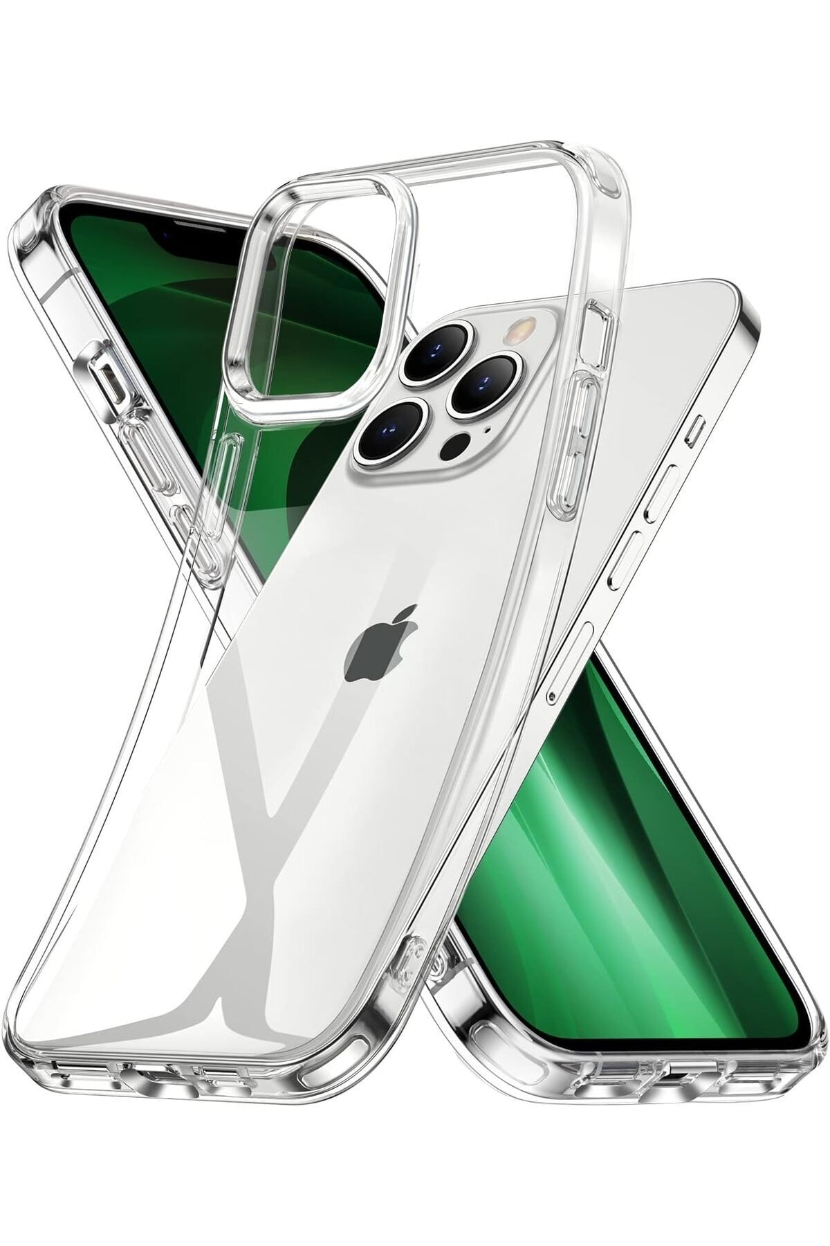 iPhone 13 Pro Uyumlu Kılıf Darbelere Dayanıklı Ultra ince Şeffaf Renksiz Transparan Esnek Silikon