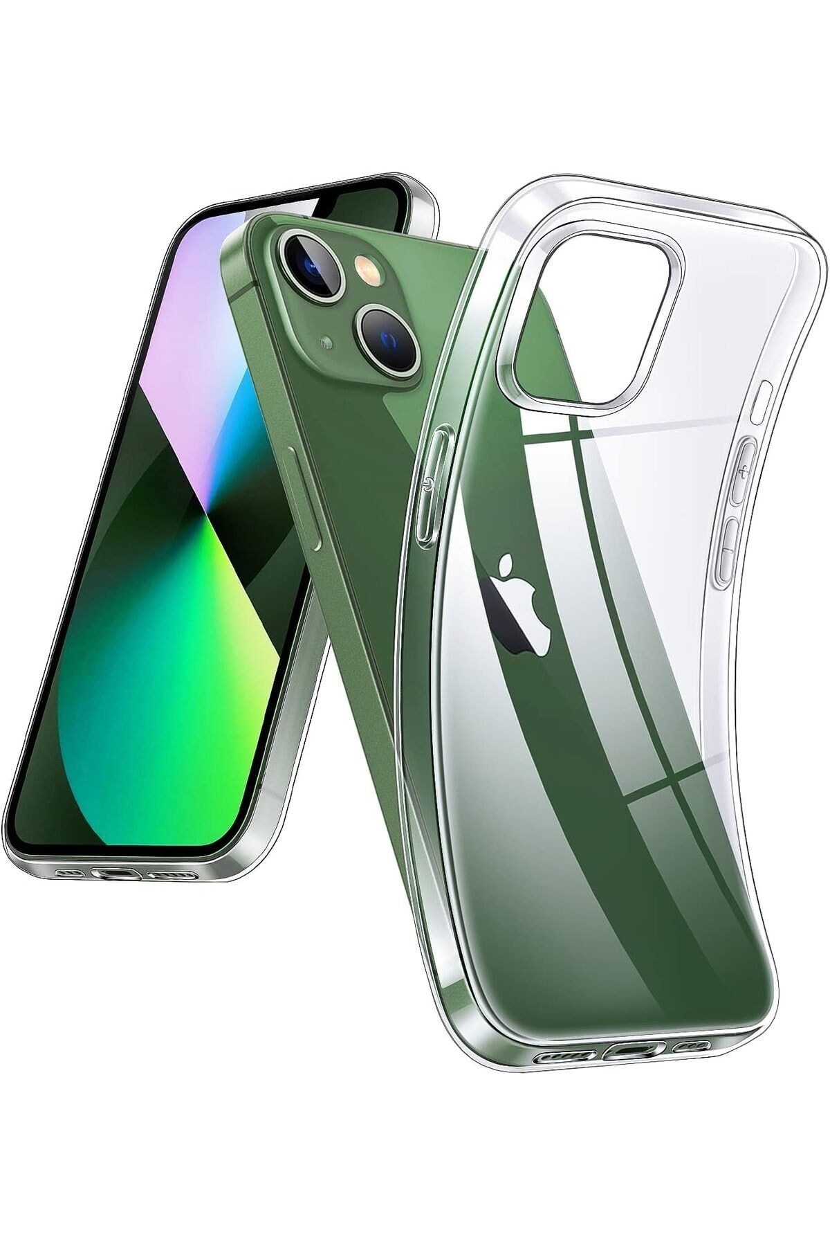 iPhone 13 Uyumlu Kılıf Darbelere Karşı Dayanıklı Ultra ince Şeffaf Renksiz Transparan Esnek Silikon