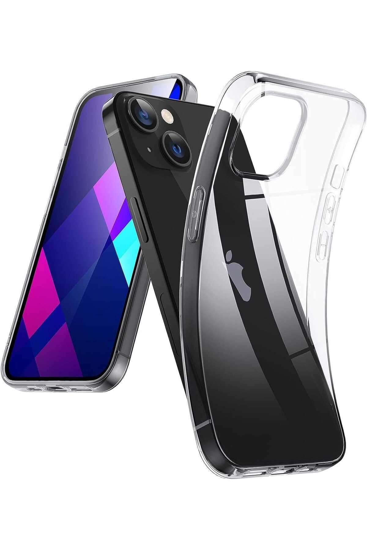iPhone 14 Uyumlu Kılıf Darbelere Karşı Dayanıklı Ultra ince Şeffaf Renksiz Transparan Esnek Silikon