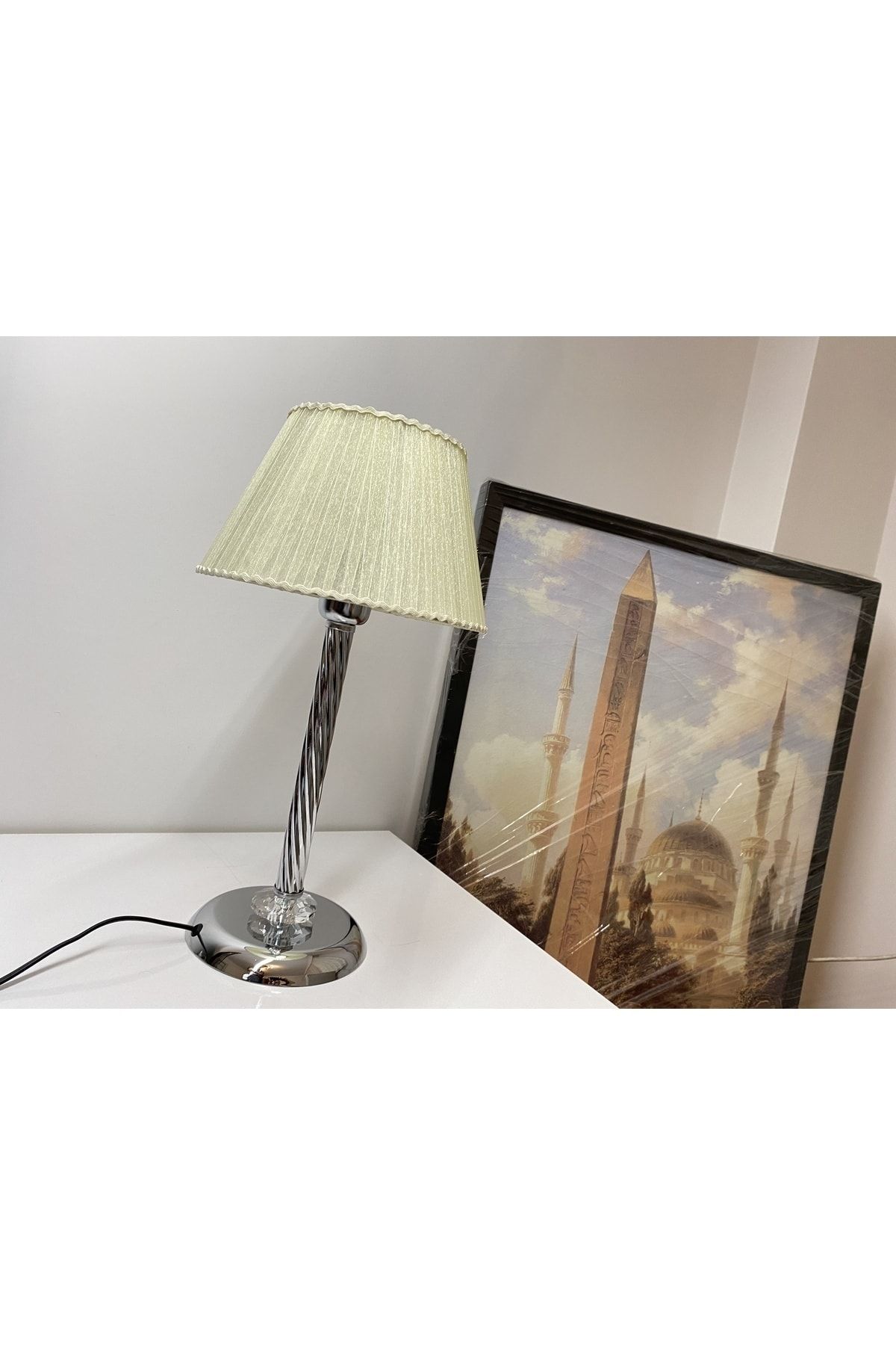 asellus-Mette Twisted Lampshade with crystal detail "Knitted Hat" Table Lamp chrome Plated (silver color) 7