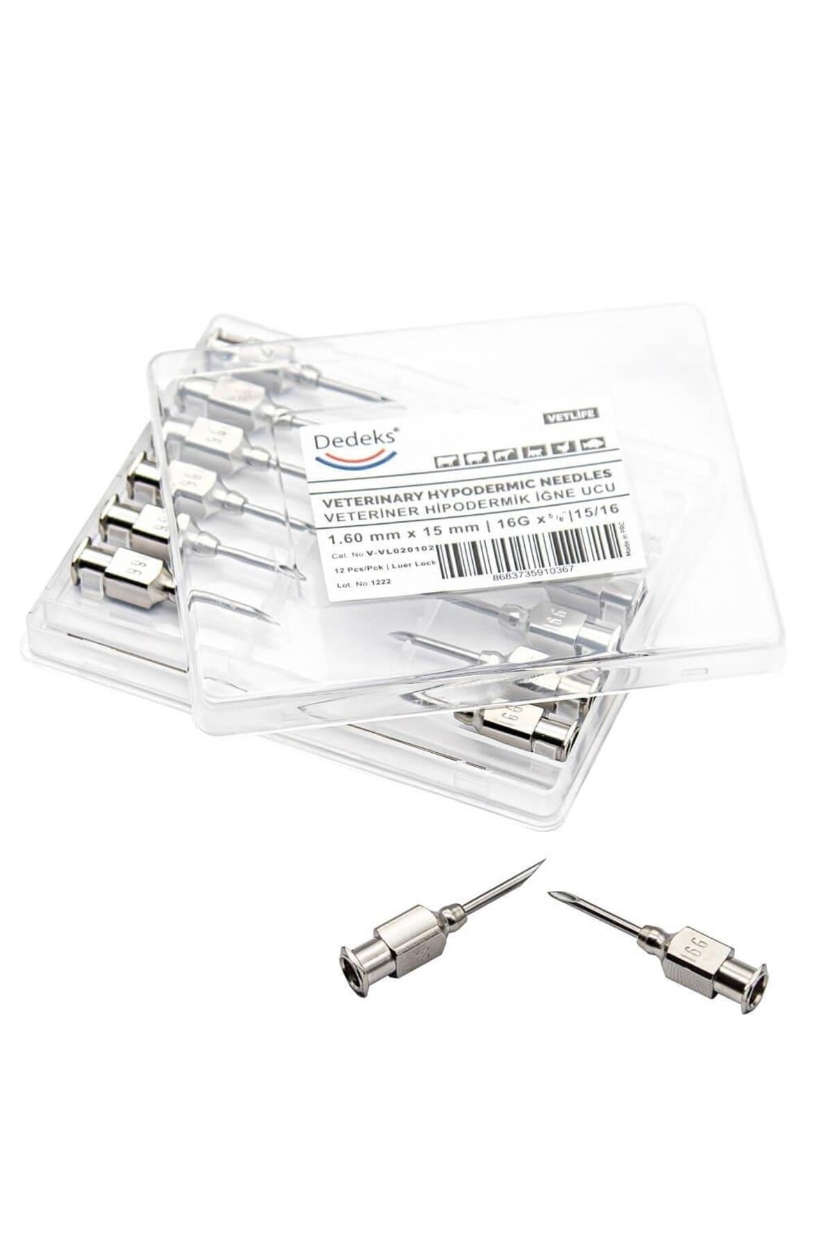 Dedeks Veteriner Çelik İğne Enjektör Ucu 1.60 mm x 15 mm