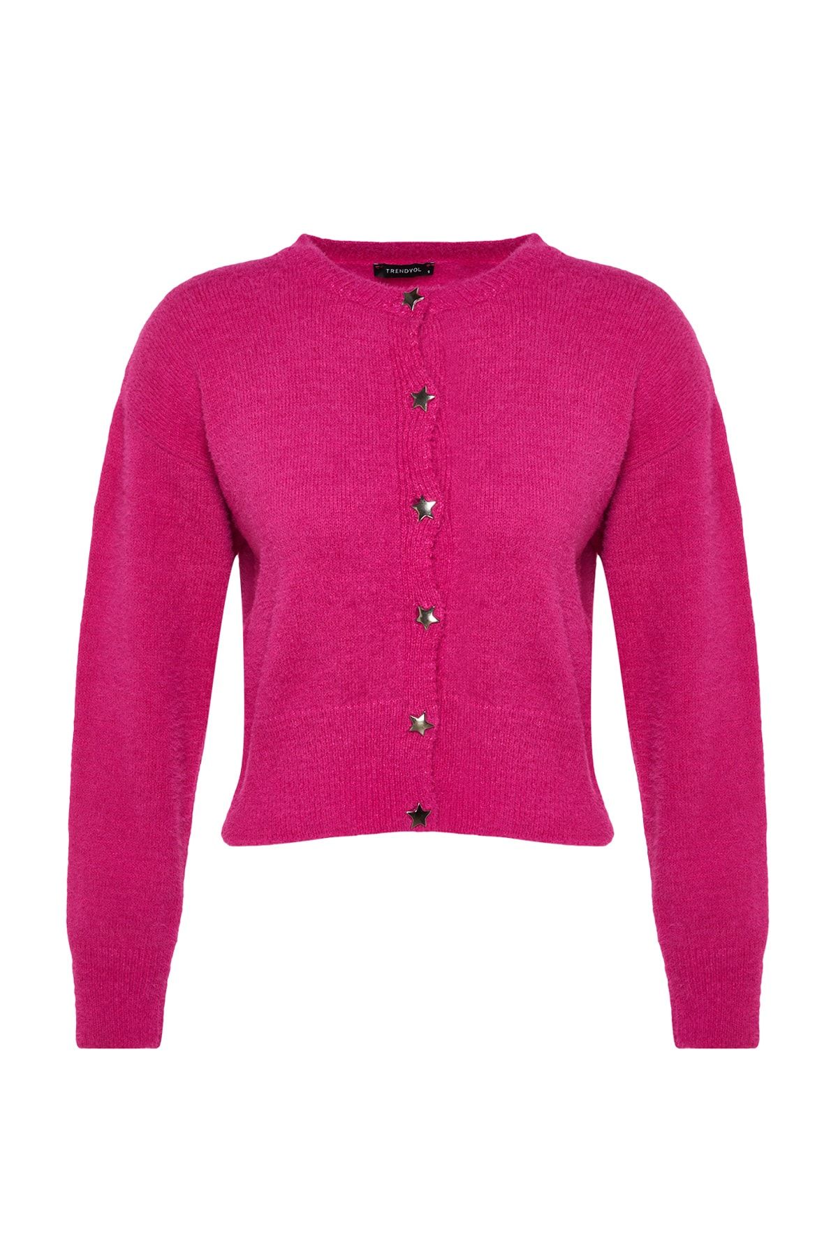 Trendyol Collection Cardigan Pink Regular fit Trendyol