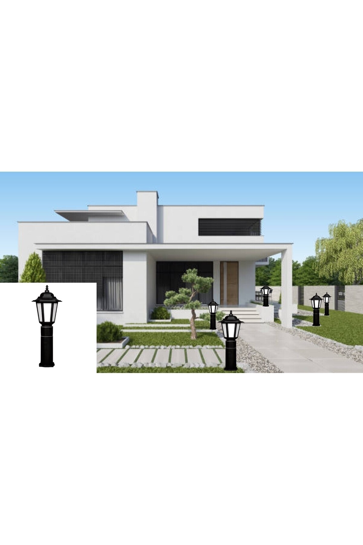SeKaTech Klas 60cm Set Üstü Zita Bahçe Duvar Garaj Yol Aydınlatma Lambaları Dış Mekan