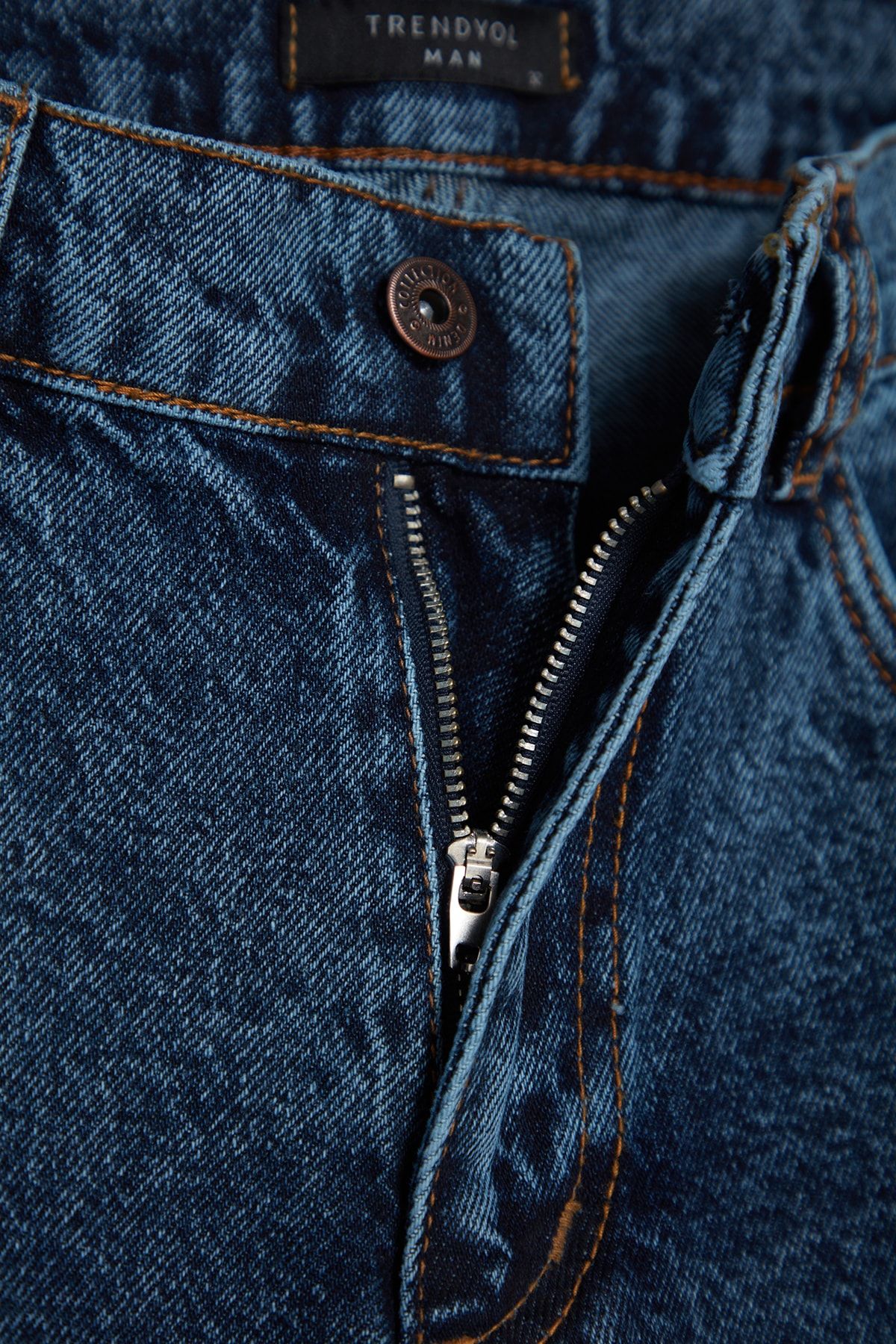 Trendyol Collection-Sötétkék 100% pamut Essential Fit Jeans farmer nadrág TMNAW23JE00104 7