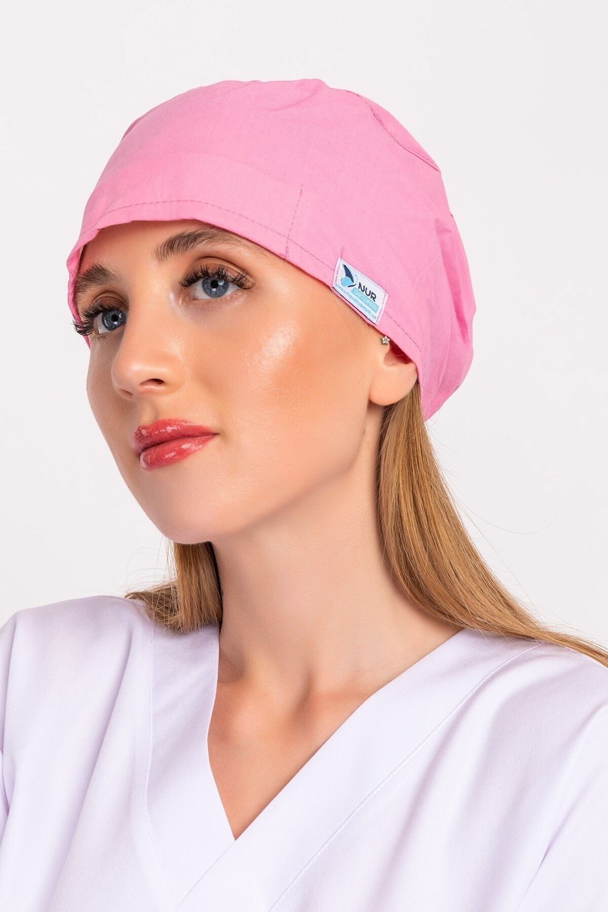 Nur Medikal Giyim Kadın Şeker Pembe Renk Doktor Hemşire Hastane Medikal Cerrahi Bone B188