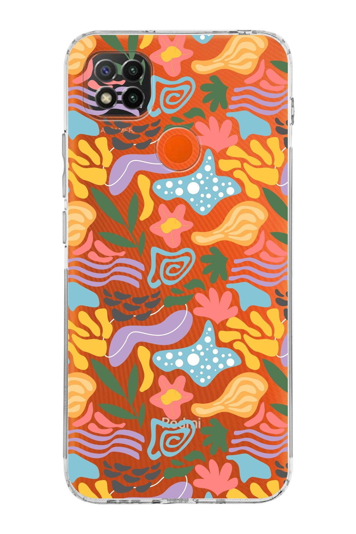 Xiaomi Redmi 10 Uyumlu Kamera Korumalı Kapak Memphis Desen Tasarımlı Şeffaf Kılıf