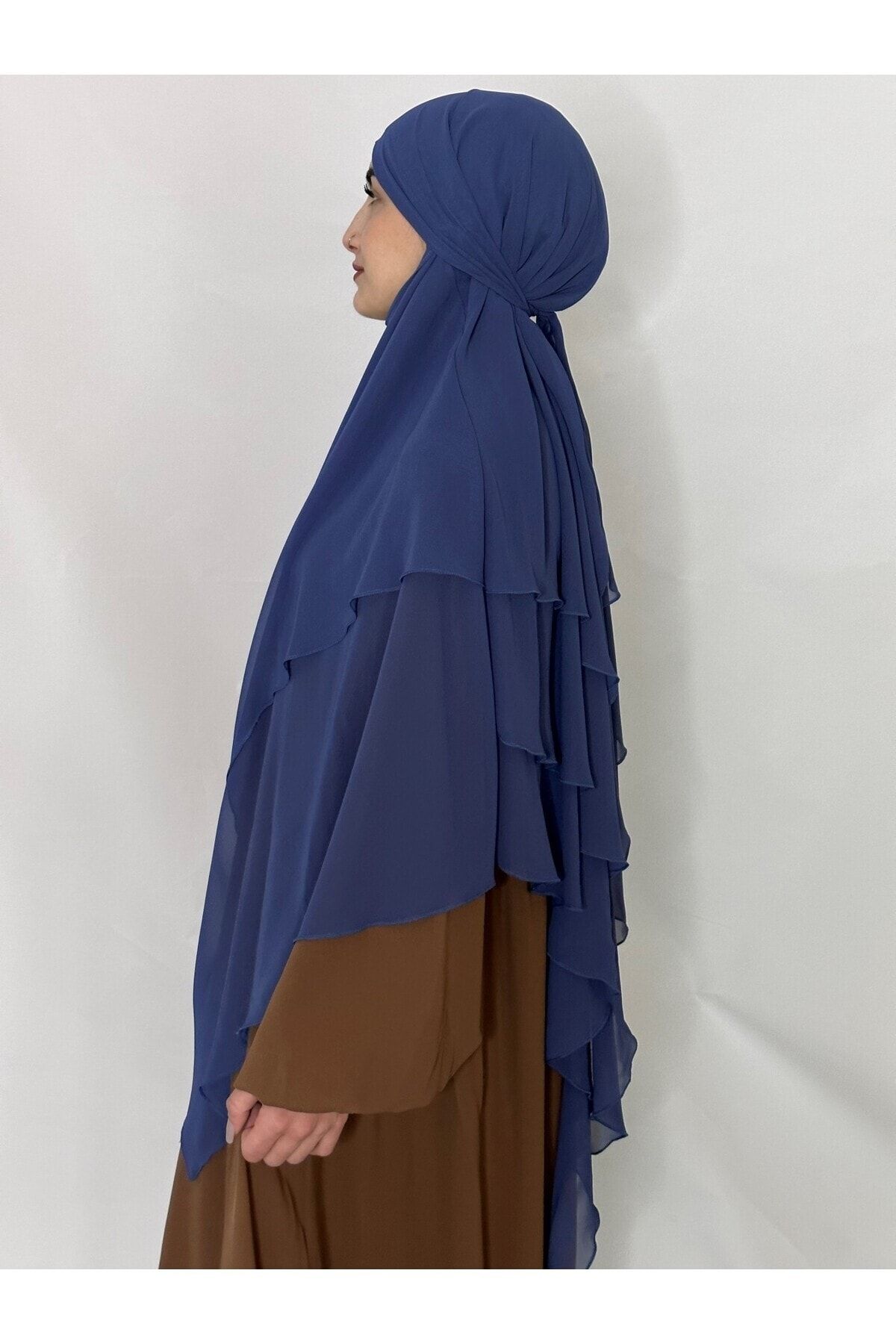 R&S modibone-3-layer multi-siphon souffle khimar peceli ready large scarf indigo blue 7