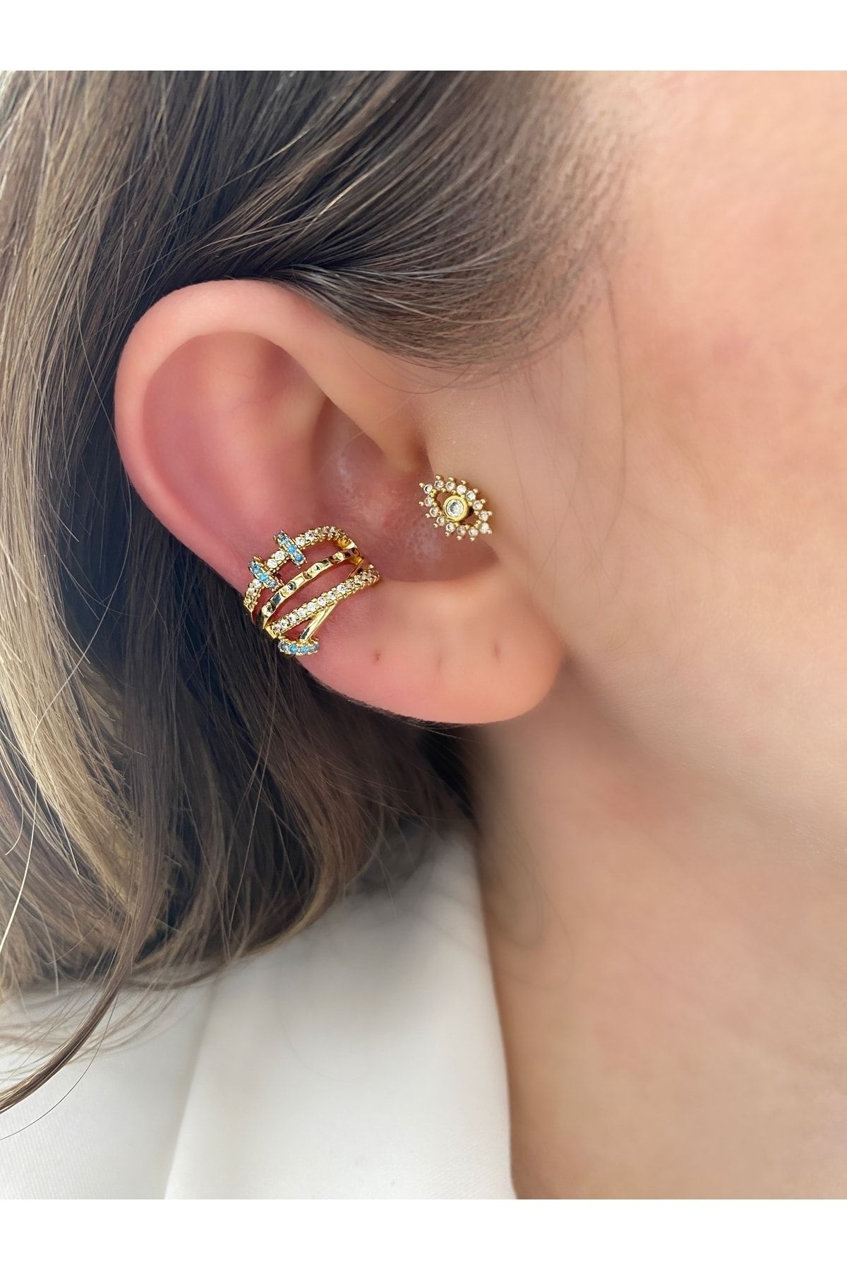 Gold plated shop cartilage earrings