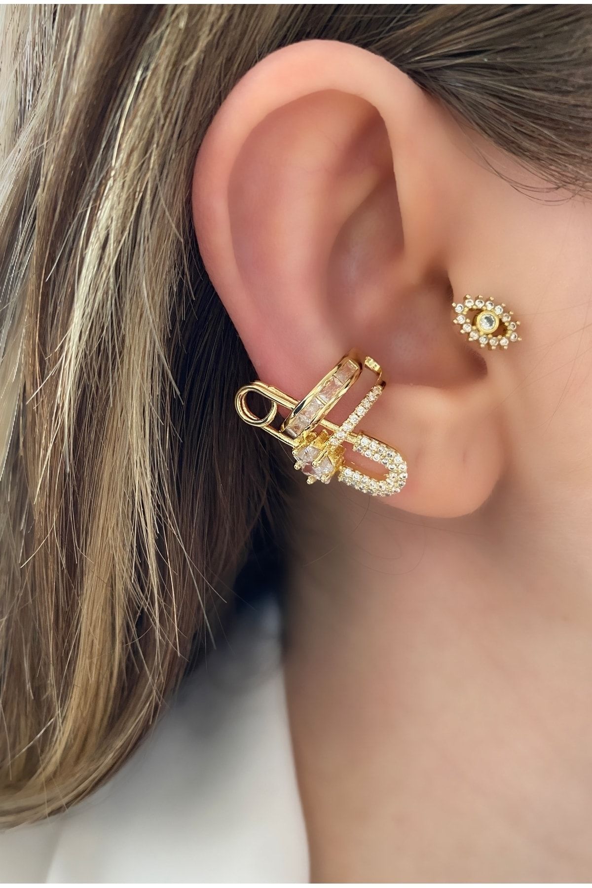 Gold plated cartilage hot sale earrings