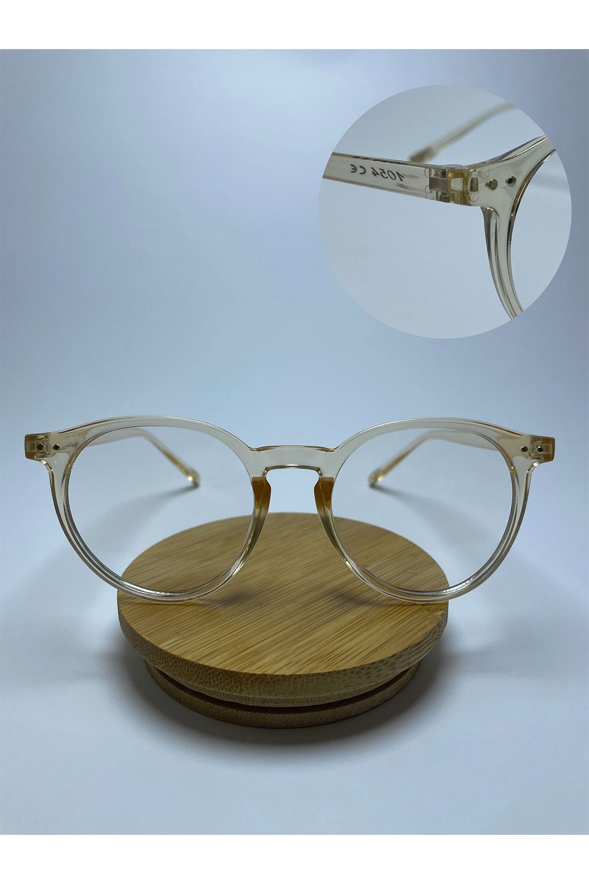 VisionGlasses-Transparent Yellow Round Unisex Blue Light Protective Glasses with Transparent Glass 5