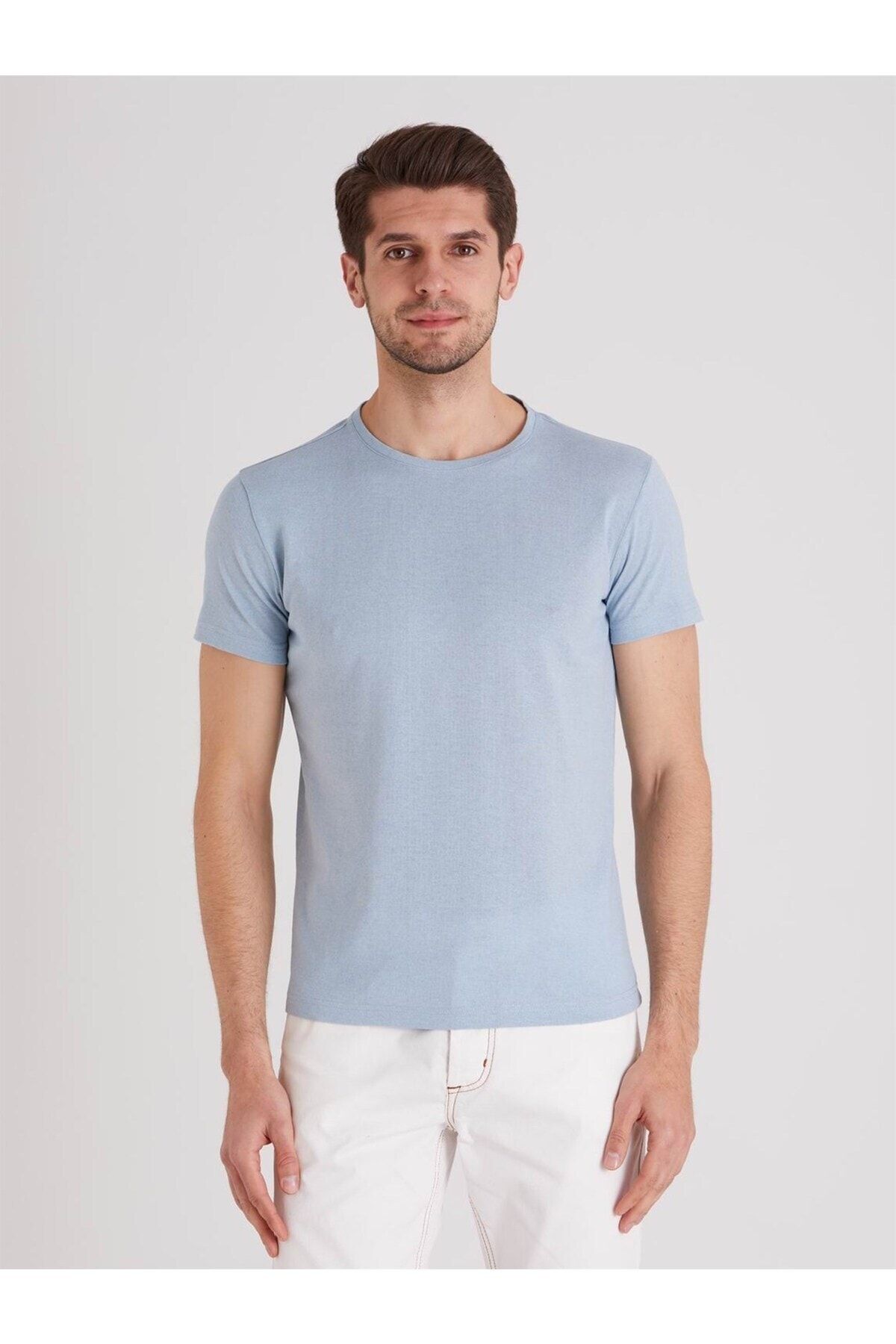تی شرت مردانه یقه گرد اسلیم فیت نیلی دوفی Dufy (برند ترکیه)