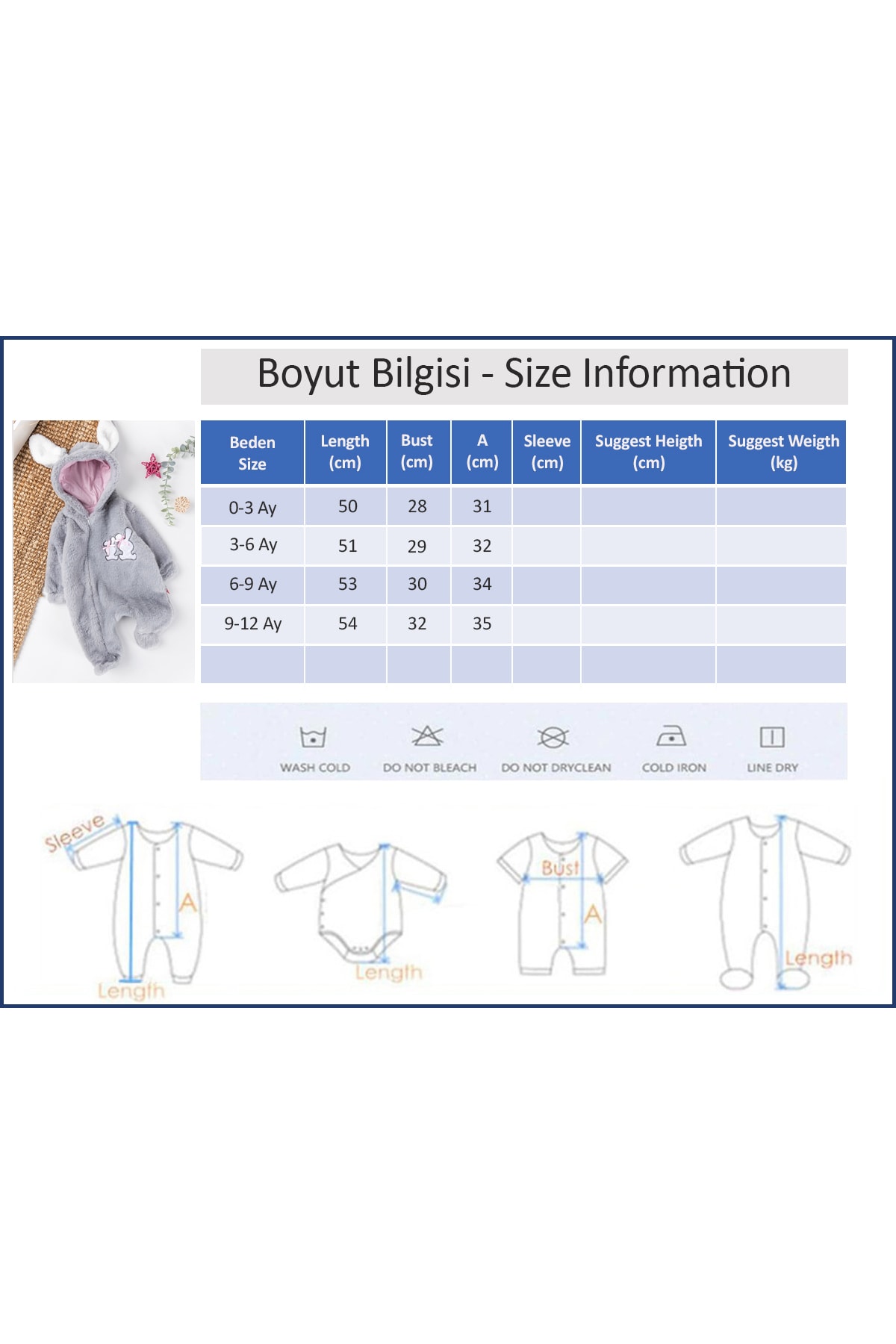 Babymod Tavşan Figürlü Welsoft Peluş Astronot Kız Bebek Tulum fotoğrafı 6 (önizleme)