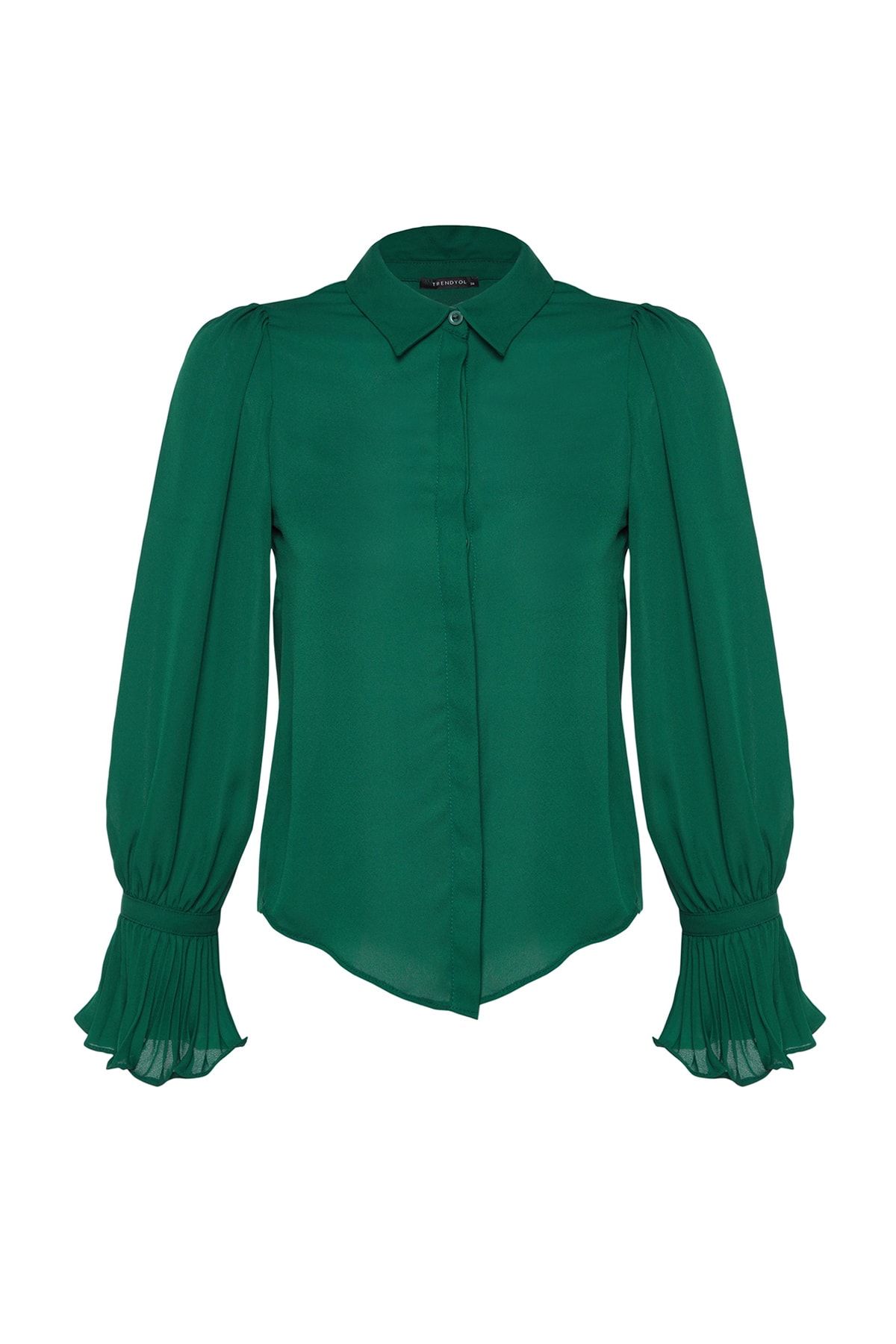 Trendyol Collection-Smaragdzöld spanyol ujjú szőtt ing TWOAW22GO0487 7