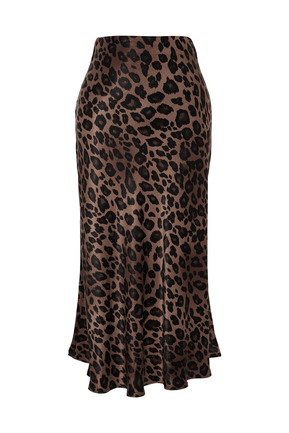 Trendyol Collection-Brauner Premium-Midirock aus gewebtem Satin mit Tiermuster, hohe Qualität TWOAW24ET00140 13