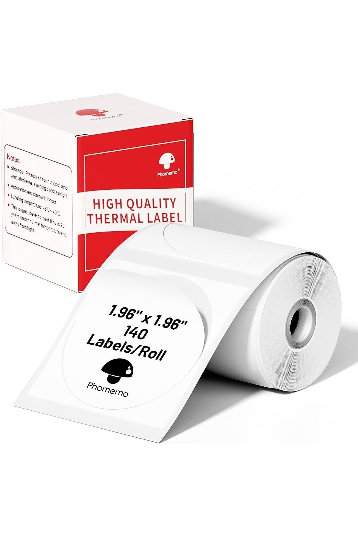 Phomemo 50x50mm/140adet Beyaz Yuvarlak Etiket - M110, M108, M220, M221 İçin XY5050-140