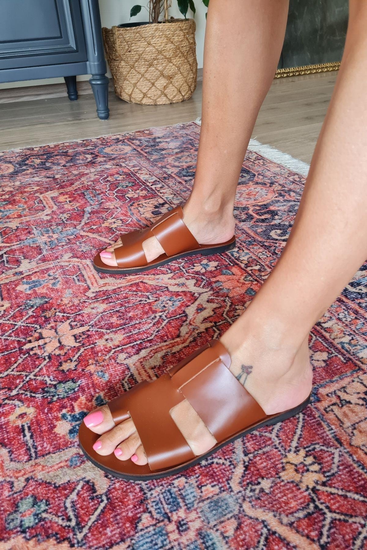 صندل زنانه قهوه ای Topukla Footwear | 004 4308 اورجینال - تصویر 3