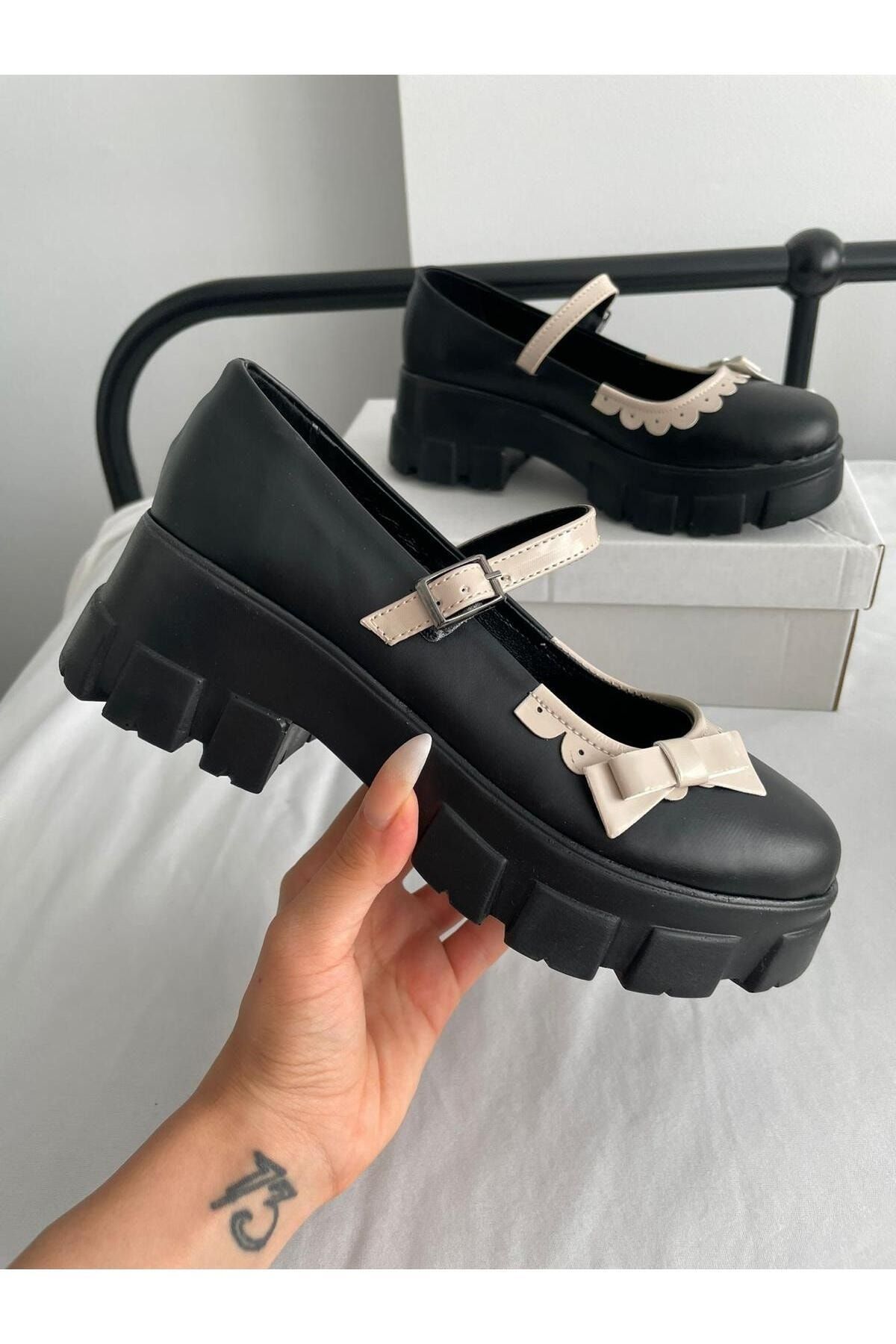 Planet Butik-Bow Oxford Shoes Matte 4