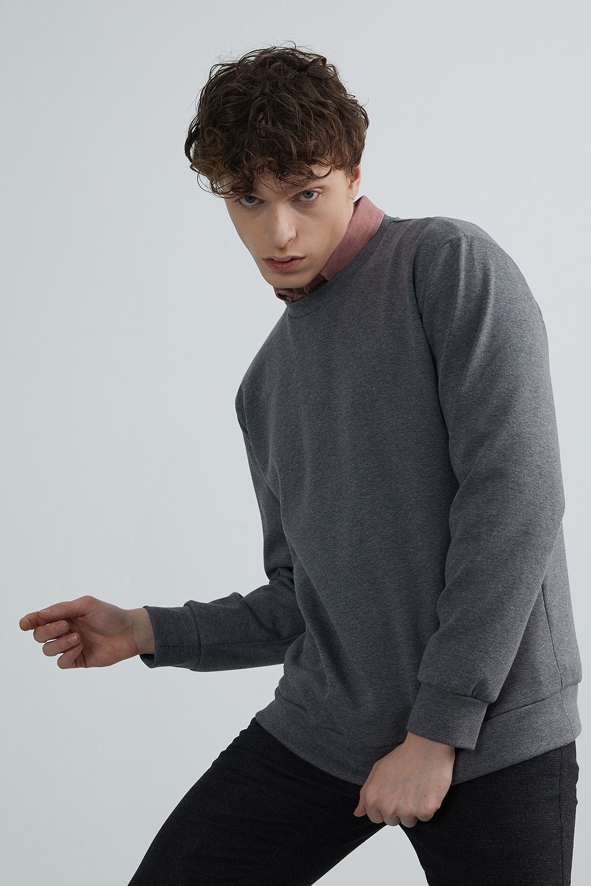 PAULMARK-Ανυψωμένο Basic Sweat Top 4