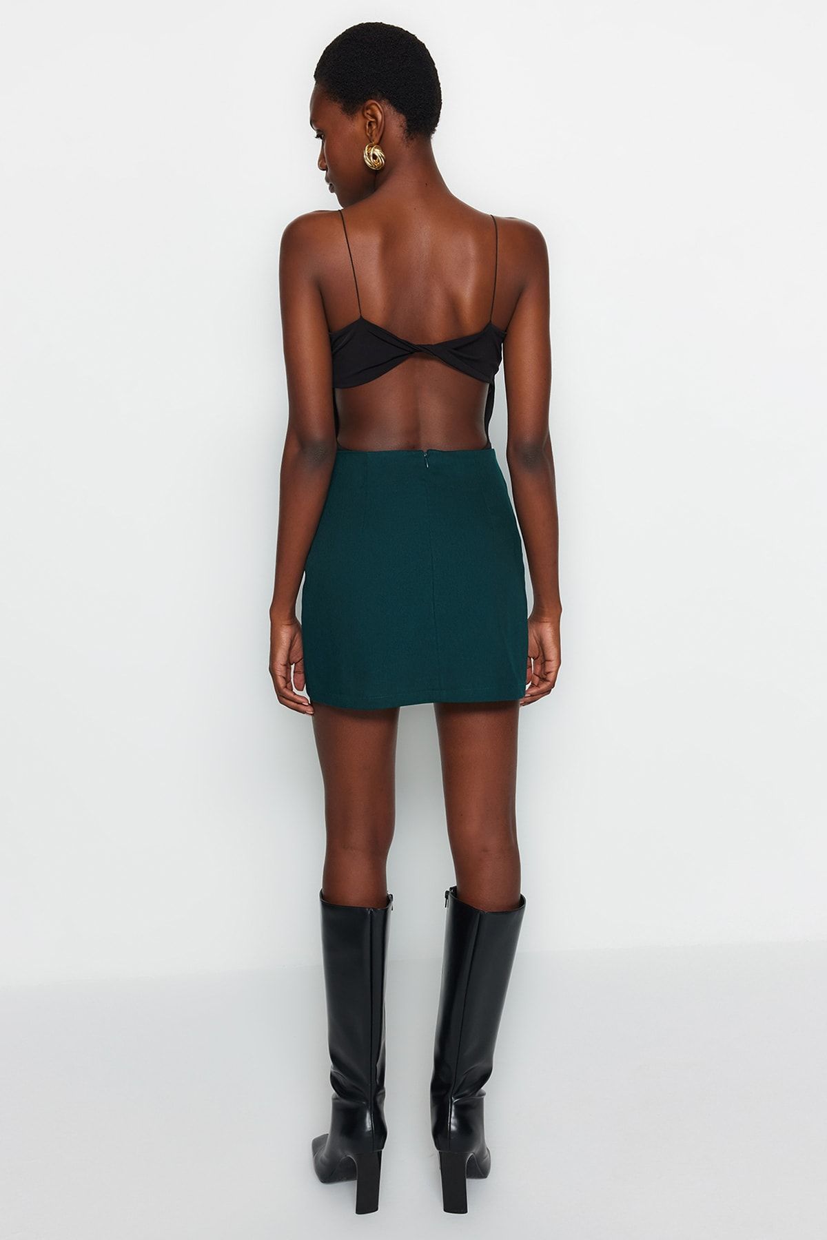 Green mini skirt 5t top