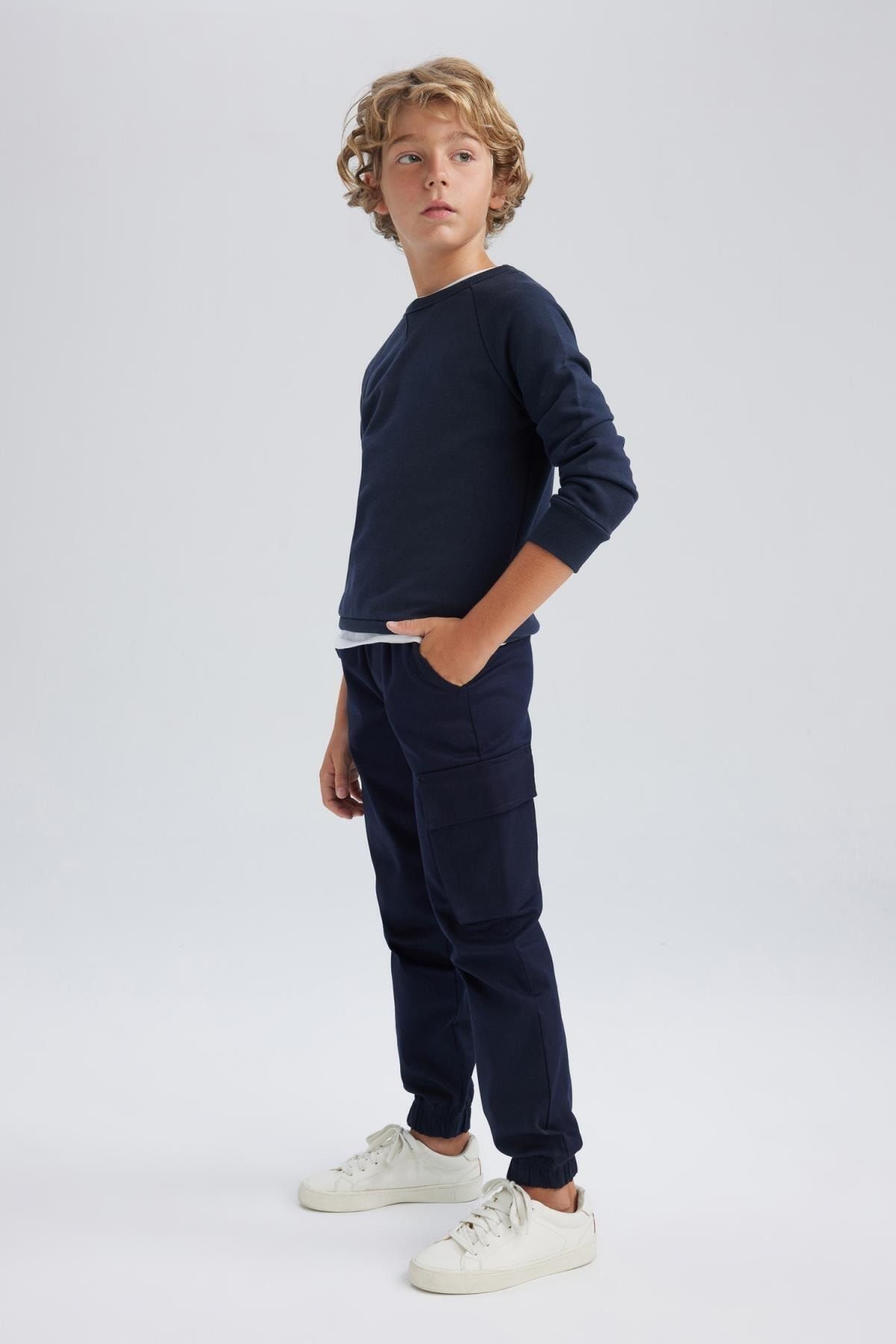 Navy blue cargo jogger pants hot sale