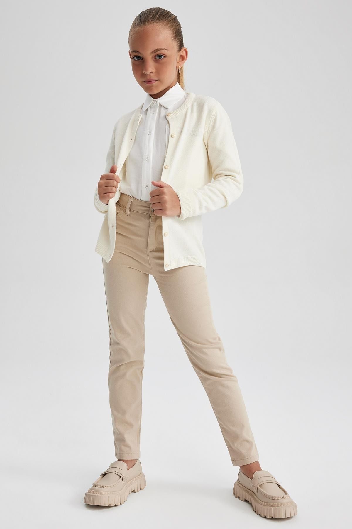 Girls white school cardigan top