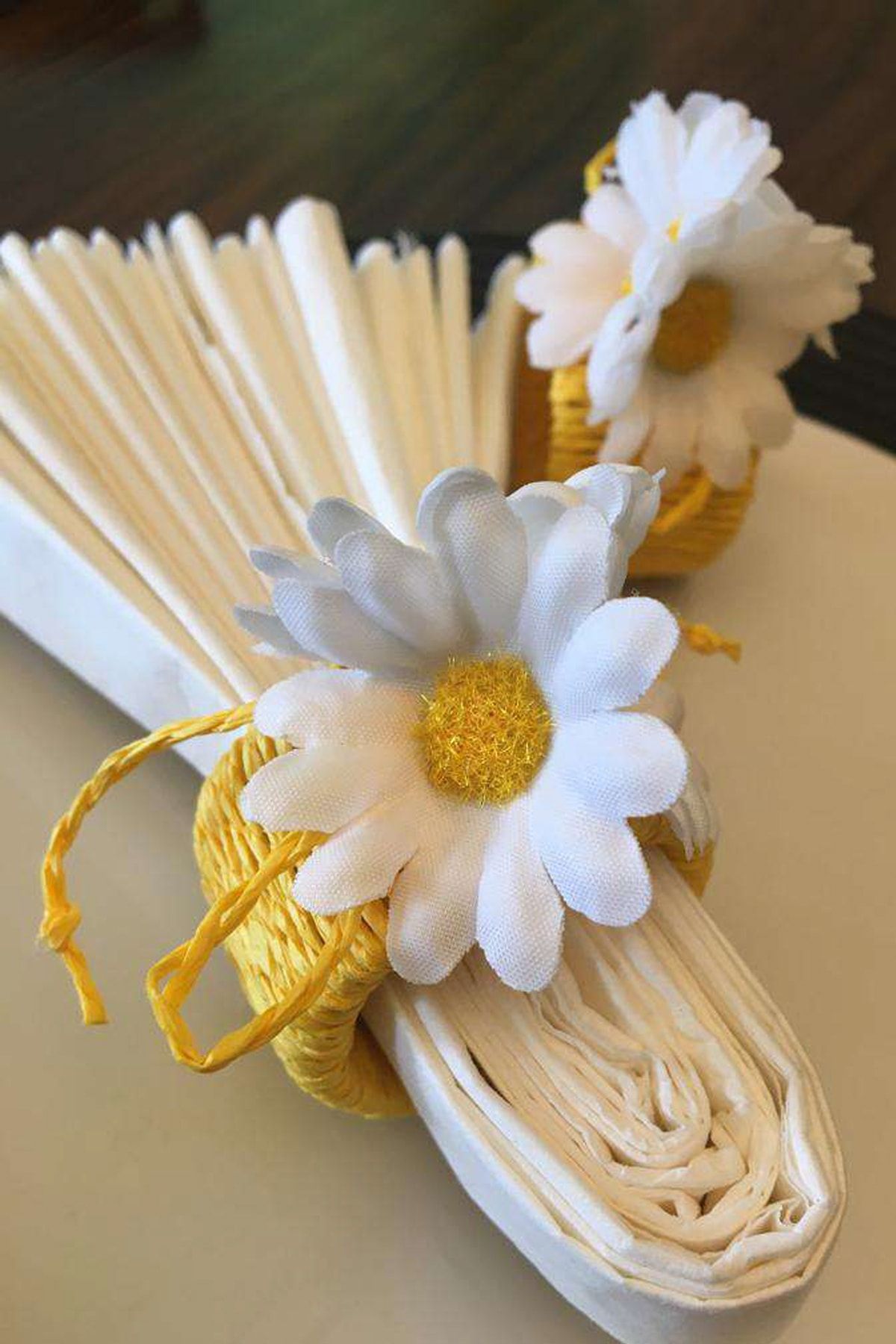 MiyaHome Napkin Holder Yellow Straw Trendyol