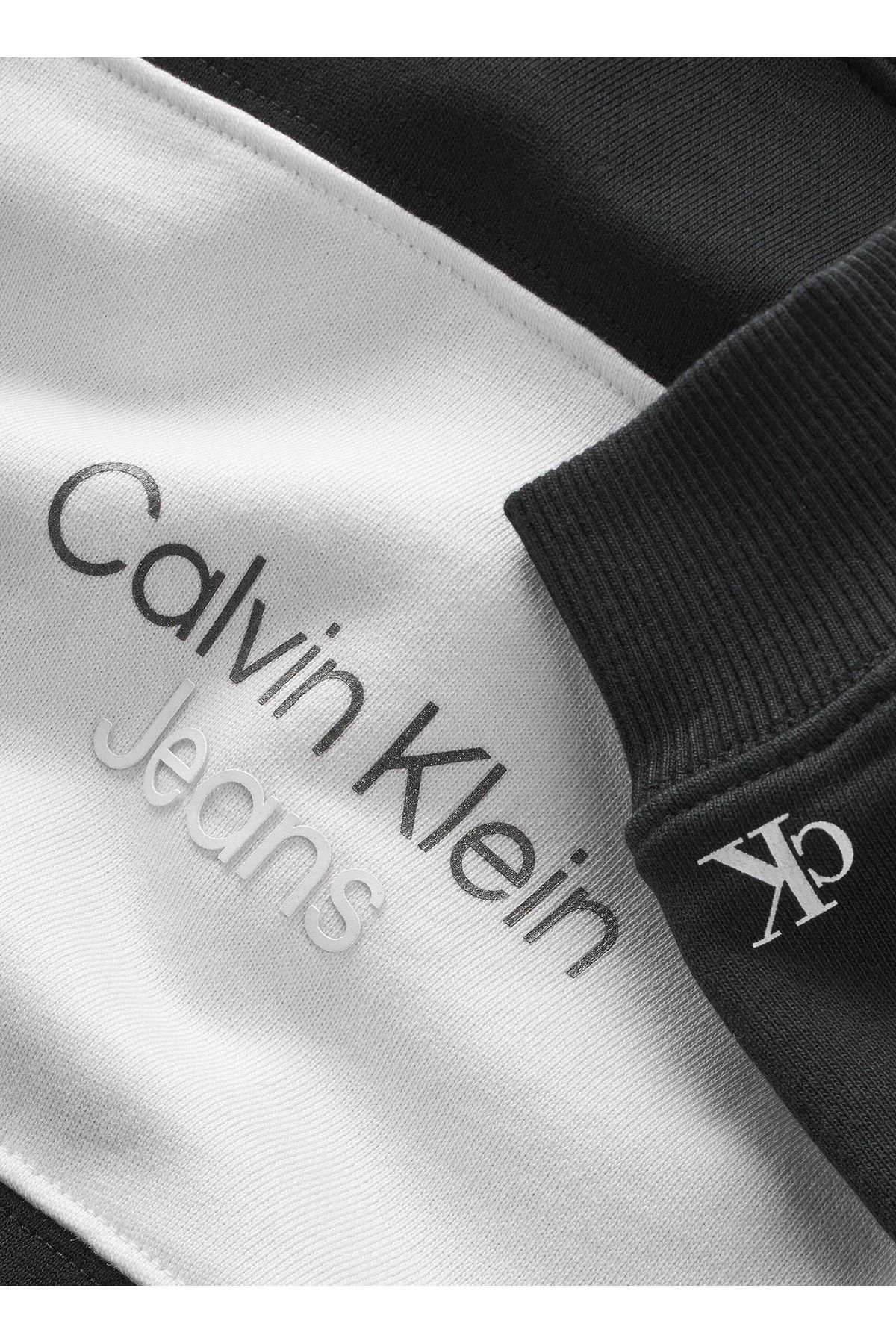 سویشرت مشکی پسرانه و بچگانه پسر مستقیم سیاه سفید ib0ib01691beh Calvin Klein