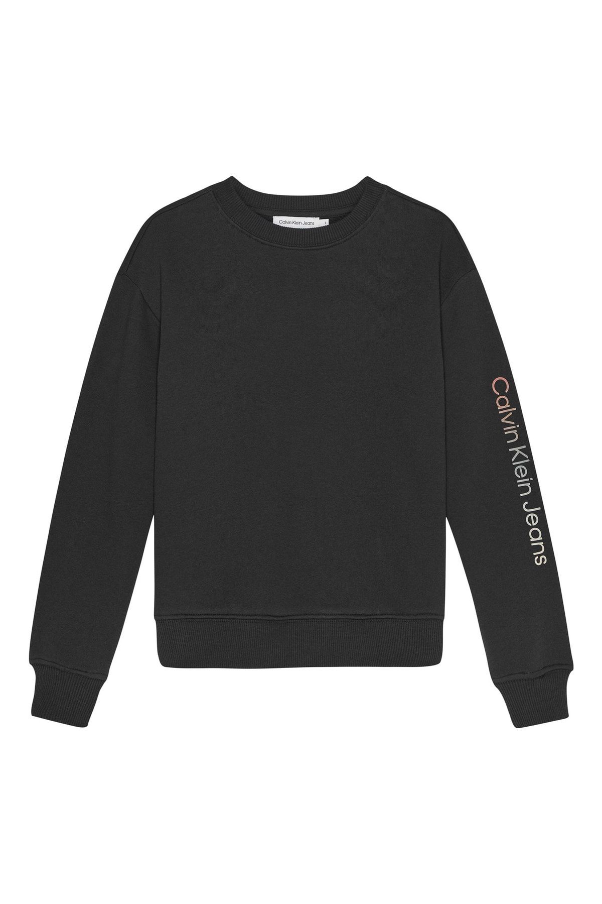 سویشرت مشکی پسرانه و بچگانه پسر مسطح سیاه Sweatshizir IU0IU00434BEH Calvin Klein