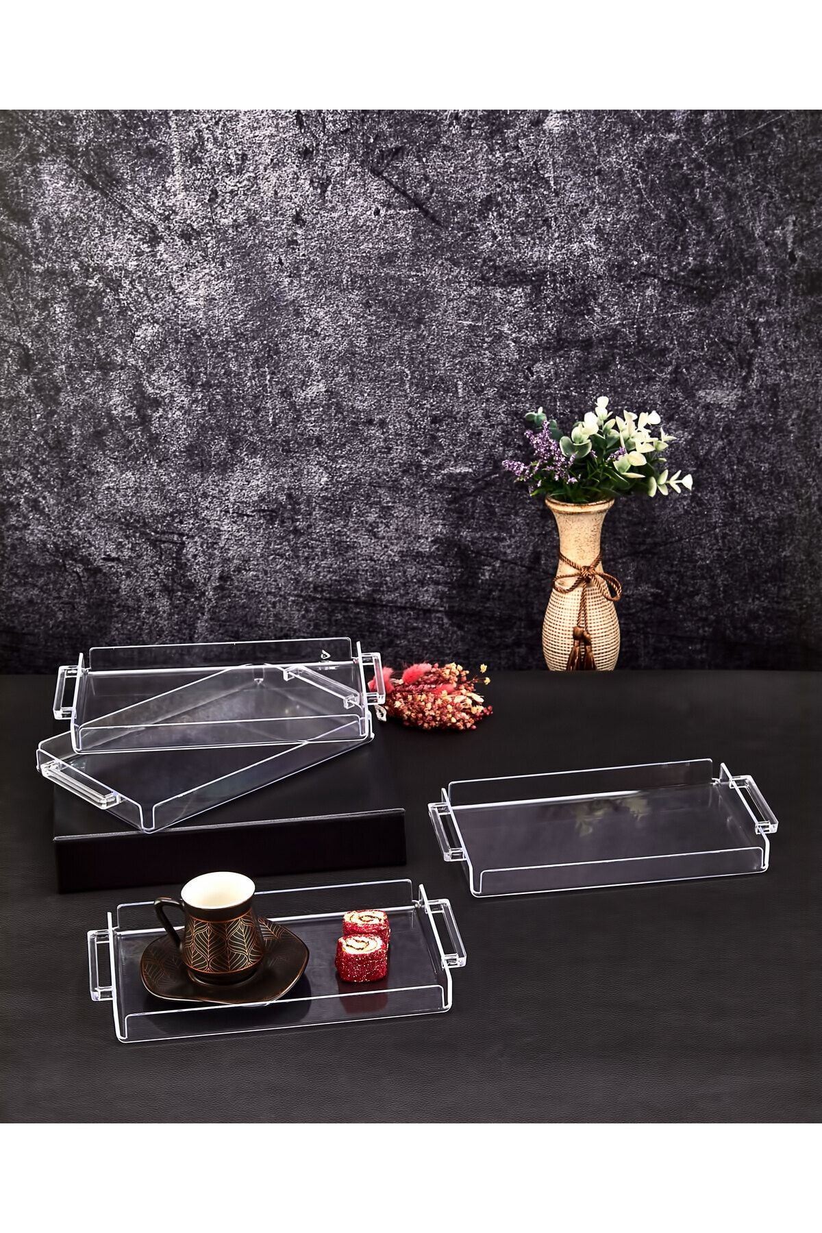 Gray decorative 2025 tray
