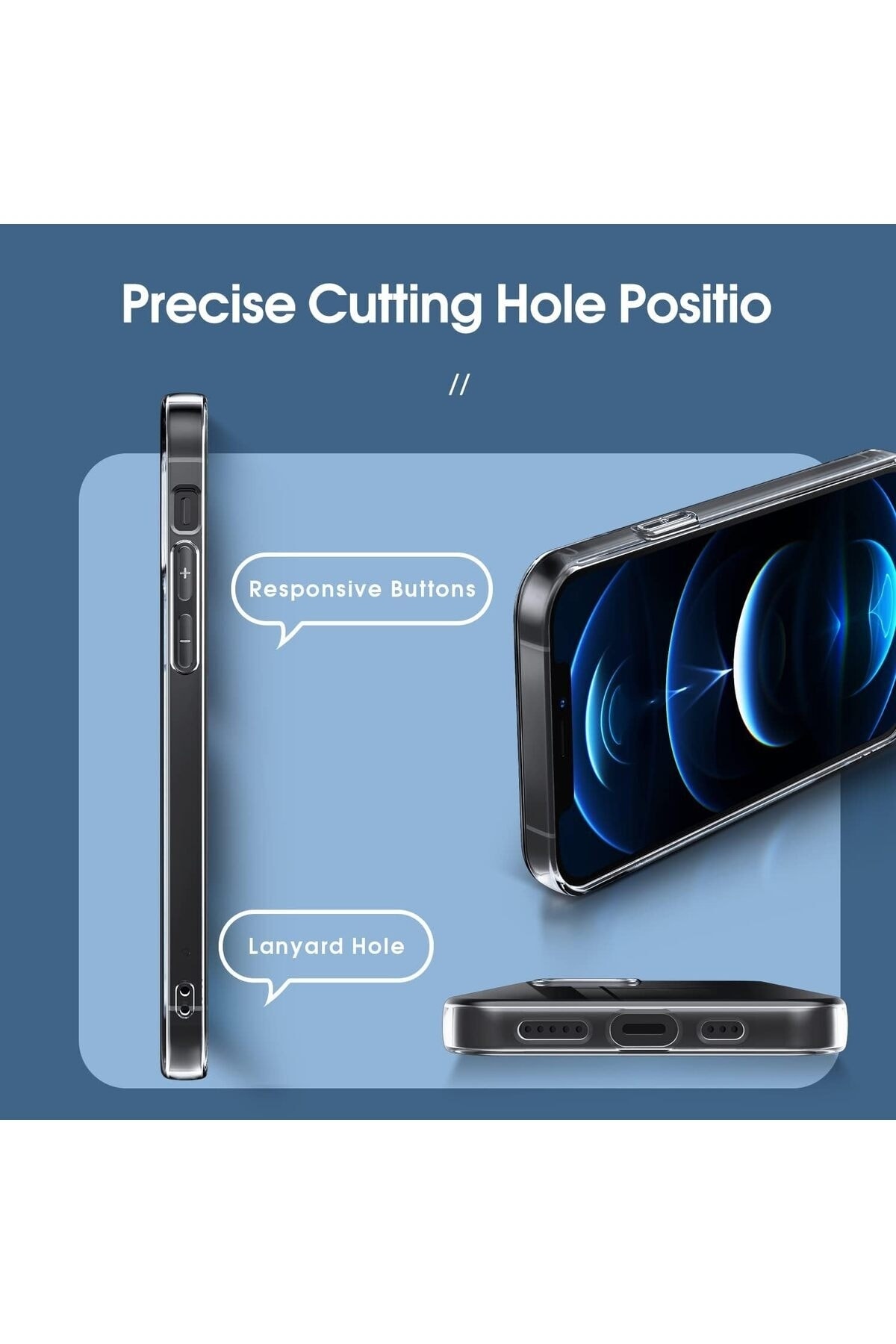 iPhone 12 Pro Max Uyumlu Kılıf Darbelere Dayanıklı Ultra ince Şeffaf Renksiz Esnek Silikon