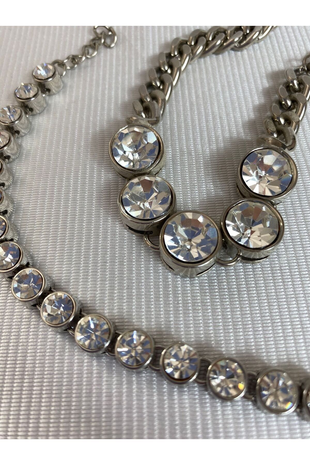Silver stone sales choker necklace