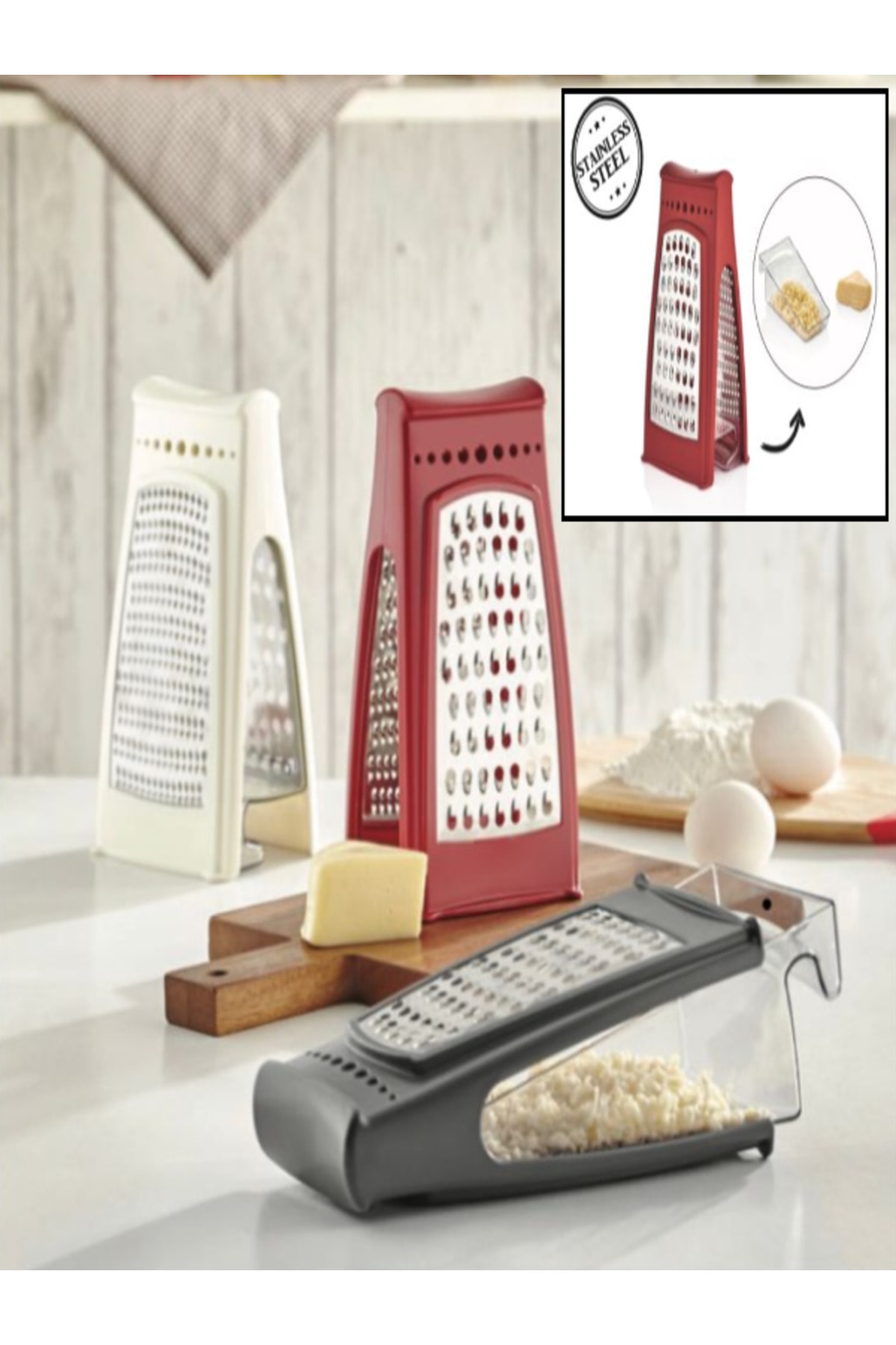 Bayev Lüx Paslanmaz Çelik Hazneli Rende - Profesyonelia Rende