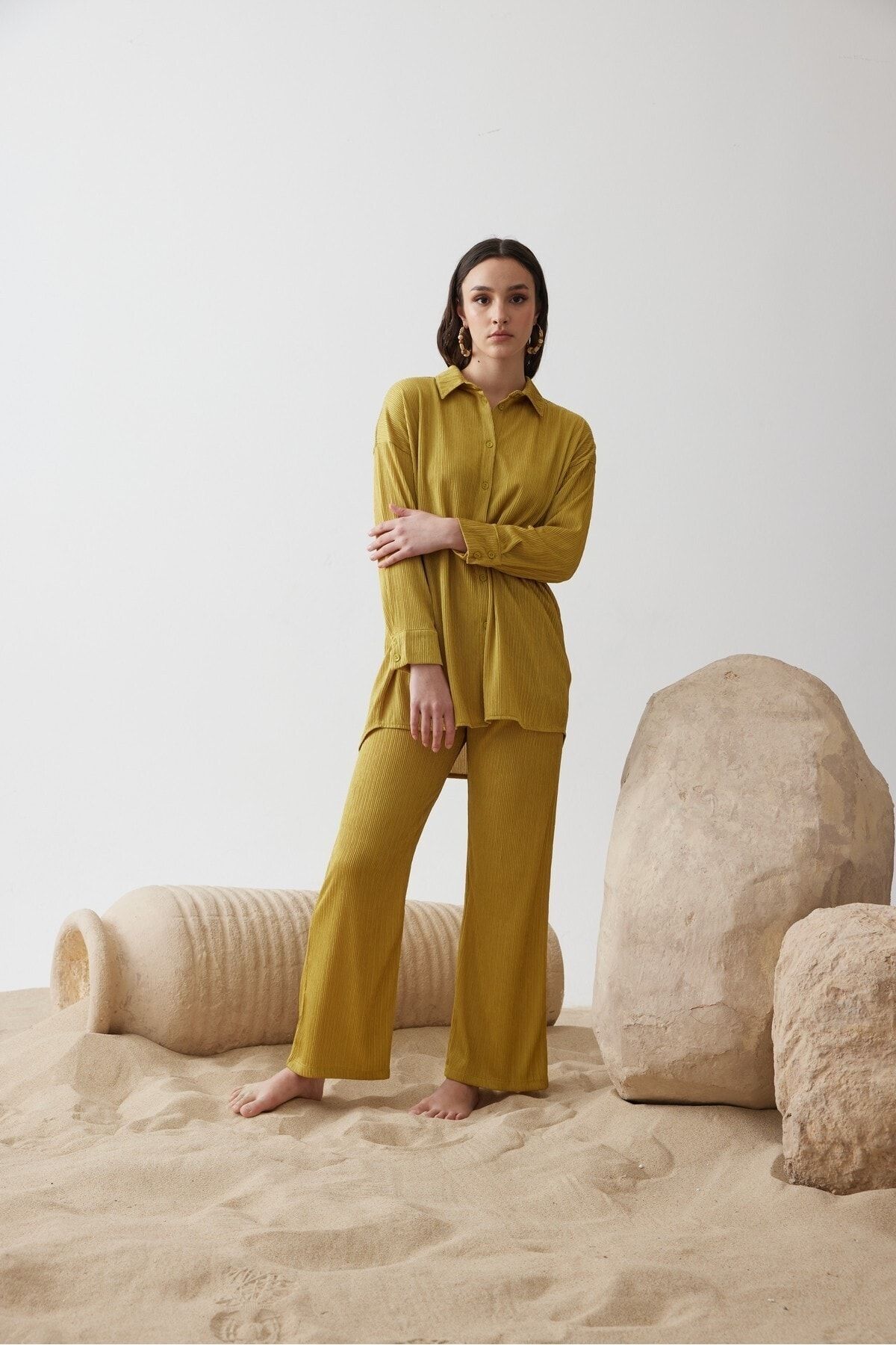 Yellow 2 piece jumpsuit cheap