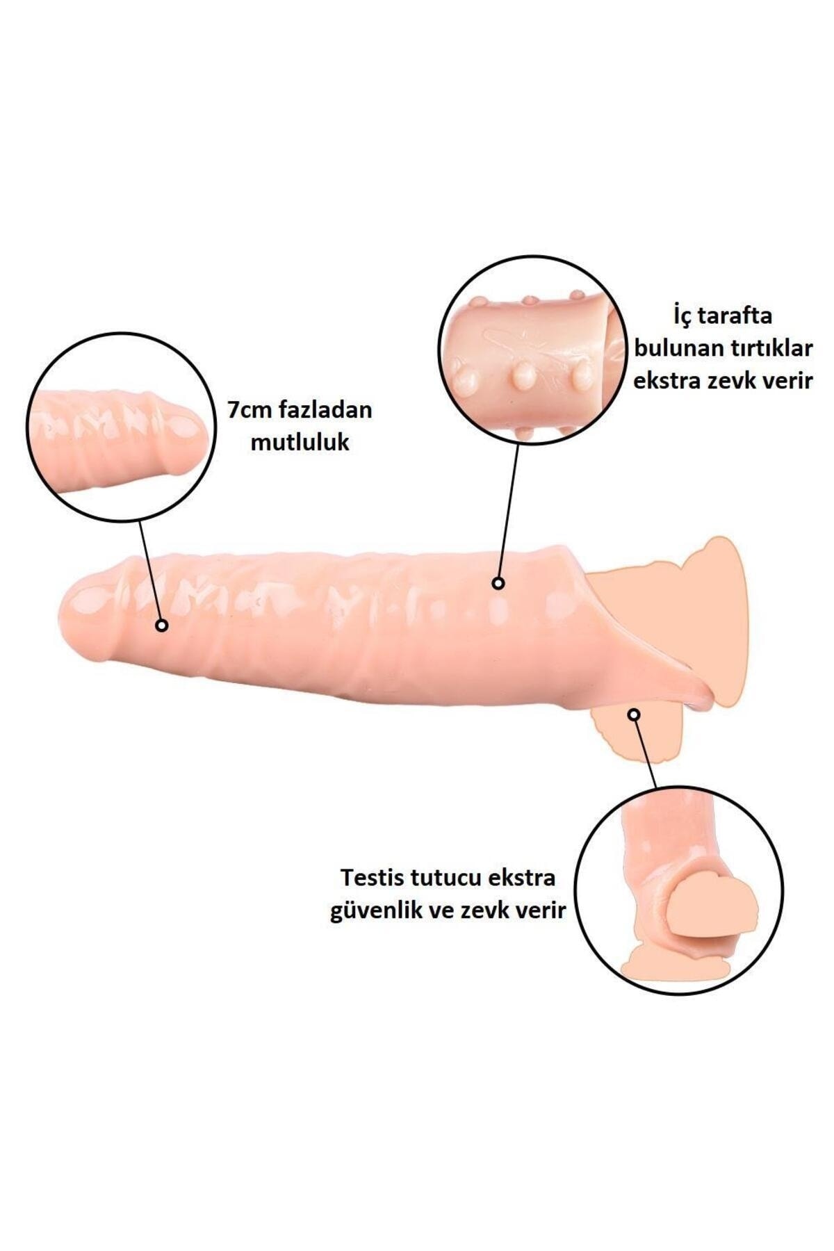 7 cm Dolgulu Realistik Ten Rengi Penis Kılıfı 3