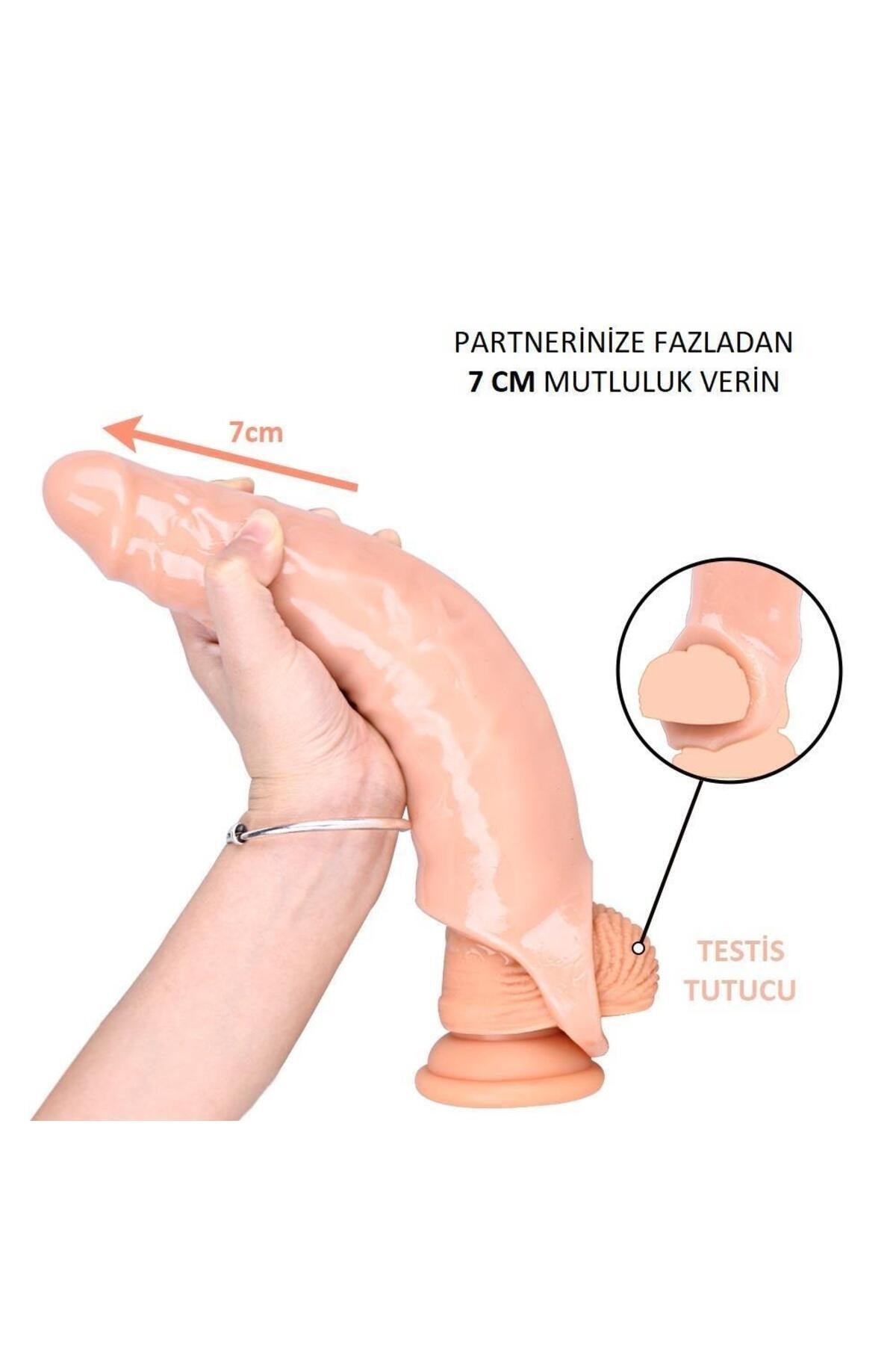 7 cm Dolgulu Realistik Ten Rengi Penis Kılıfı 4