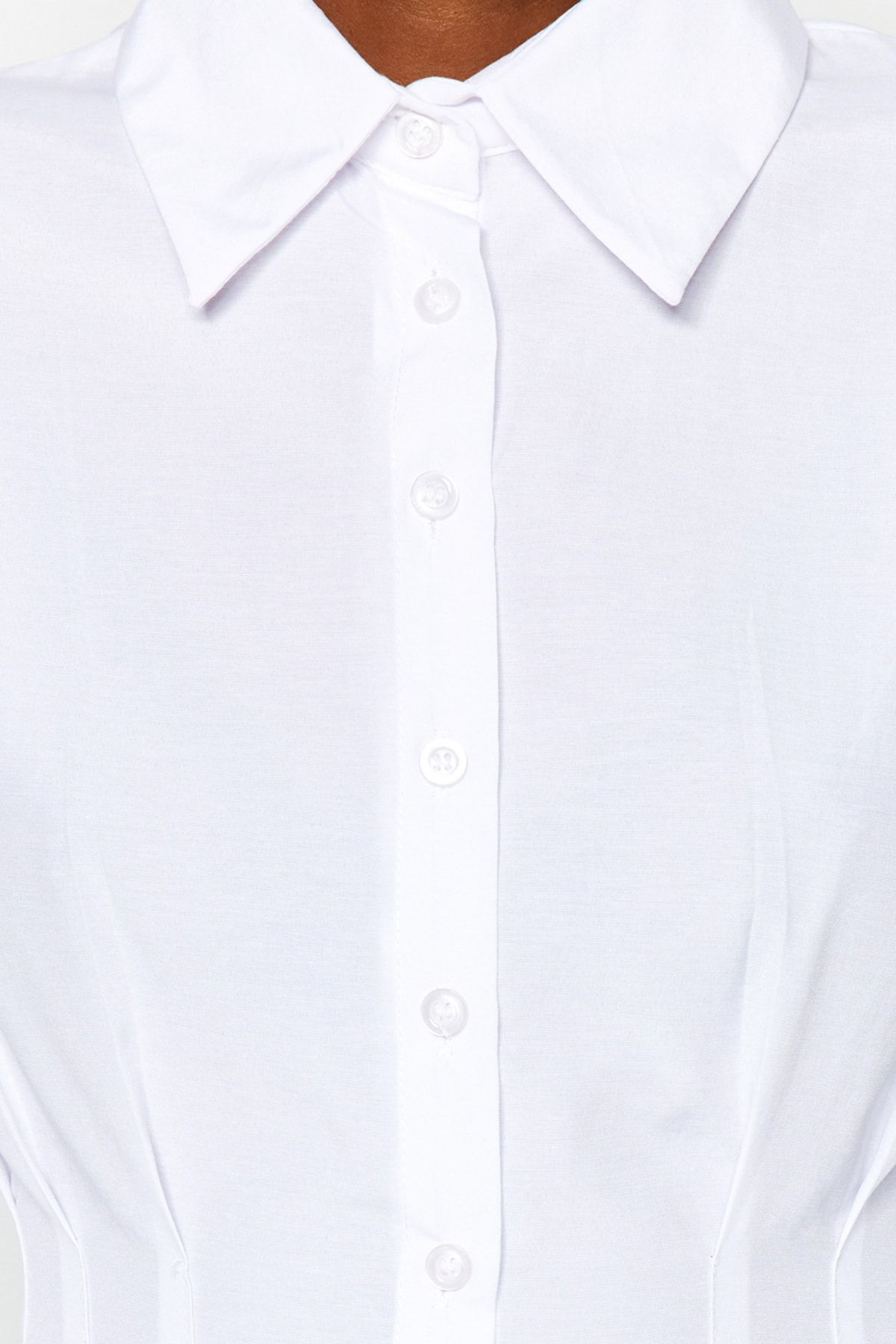 Trendyol Collection-Ecrufarbenes, gewebtes Hemd aus Baumwolle - tailliert TWOAW24GO00186 5
