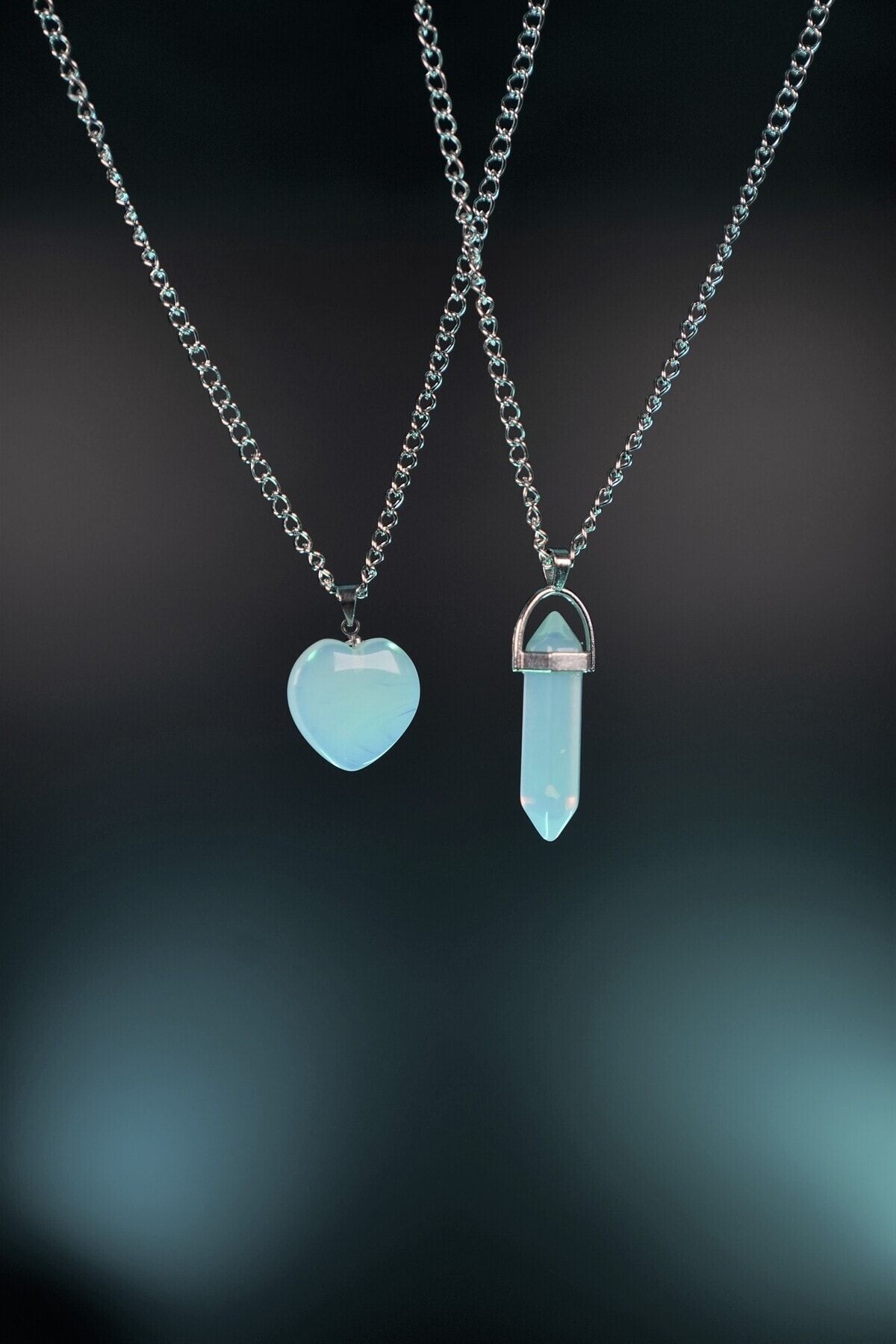 Opal Stone Heart Necklace – Aurelia Demark