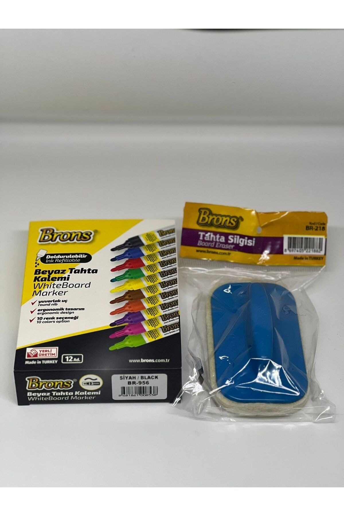 Brons SİYAH DOLDURULABİLİR TAHTA KALEMİ+BRONS TAHTA SİLGİSİ