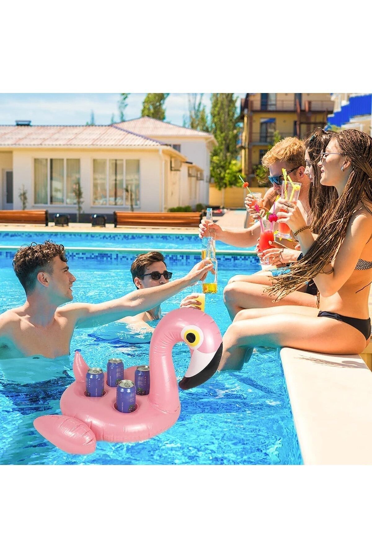 Flamingo pool discount cup holders