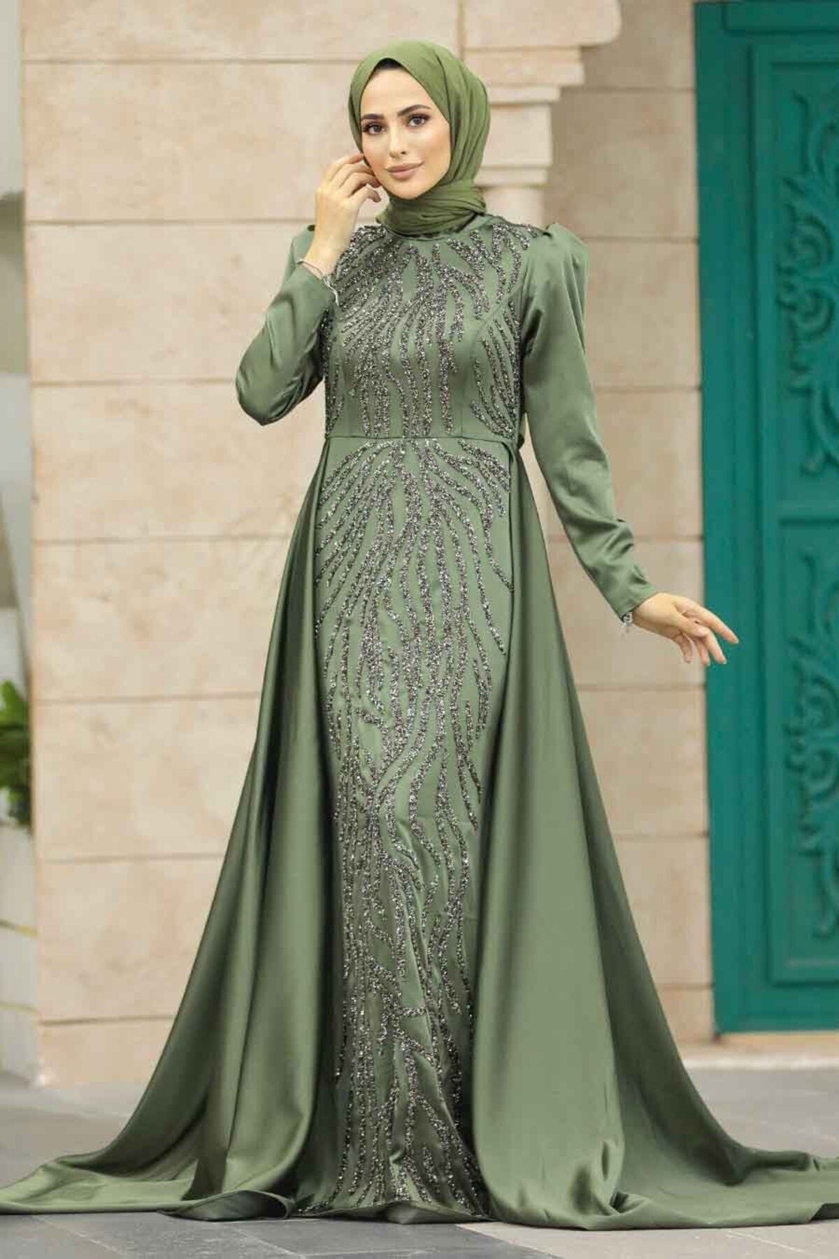 Khaki evening hotsell dress