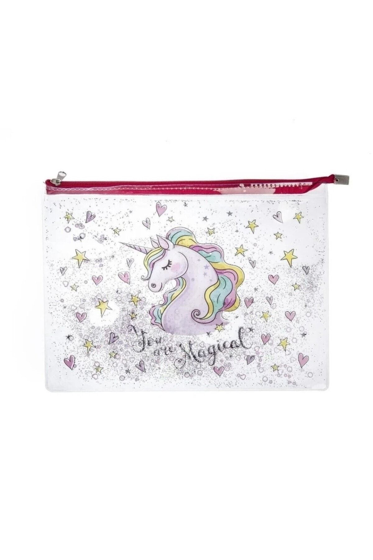 Miniso-Unicorn Patterned Water Zippered Transparent A5 File 1