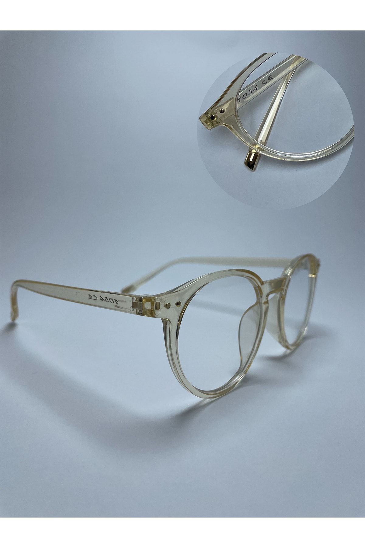 VisionGlasses-Transparent Yellow Round Unisex Blue Light Protective Glasses with Transparent Glass 6