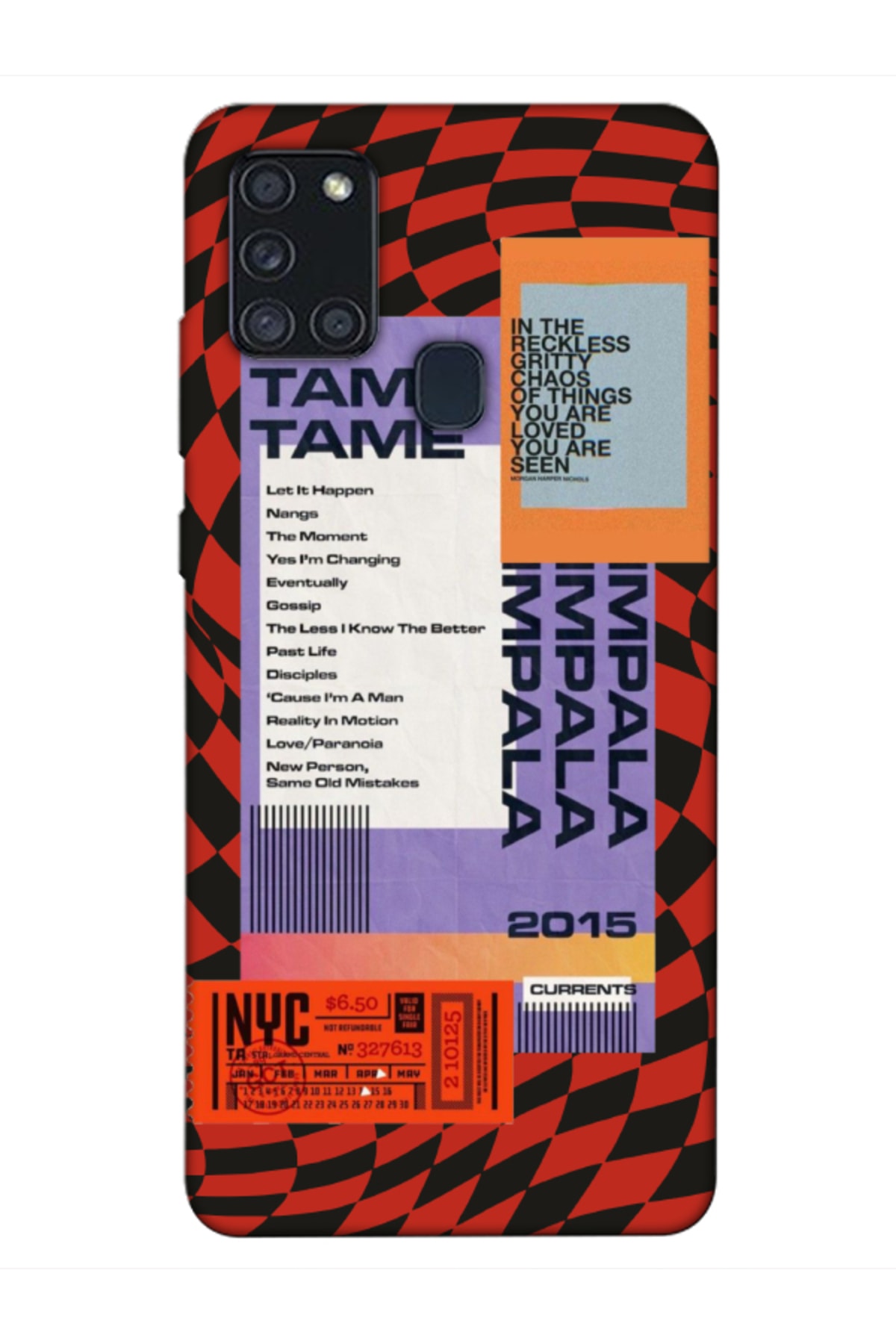 Samsung A21s Checkers Tame Red Phone Case