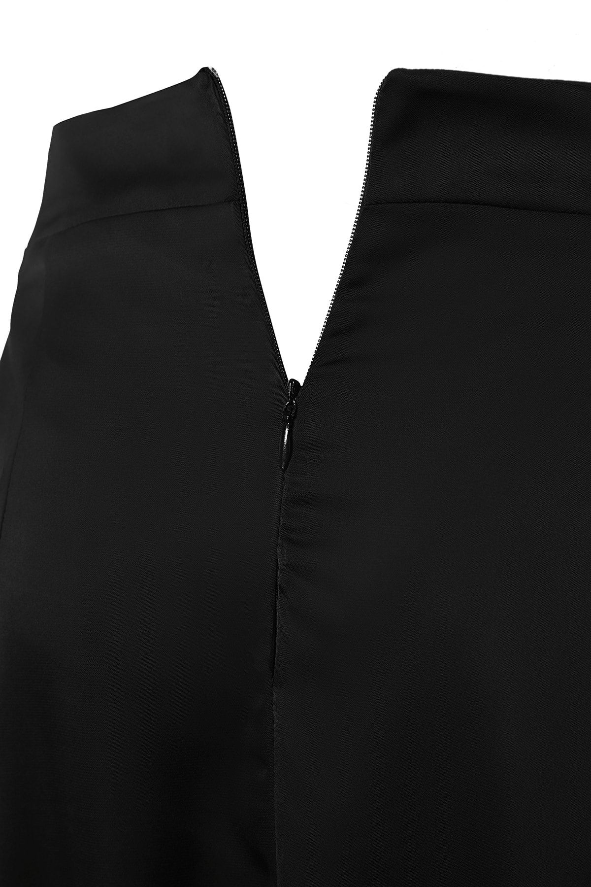 Trendyol Collection-Czarna satynowa tkana spódnica midi w kształcie litery A TWOAW24ET00167 8