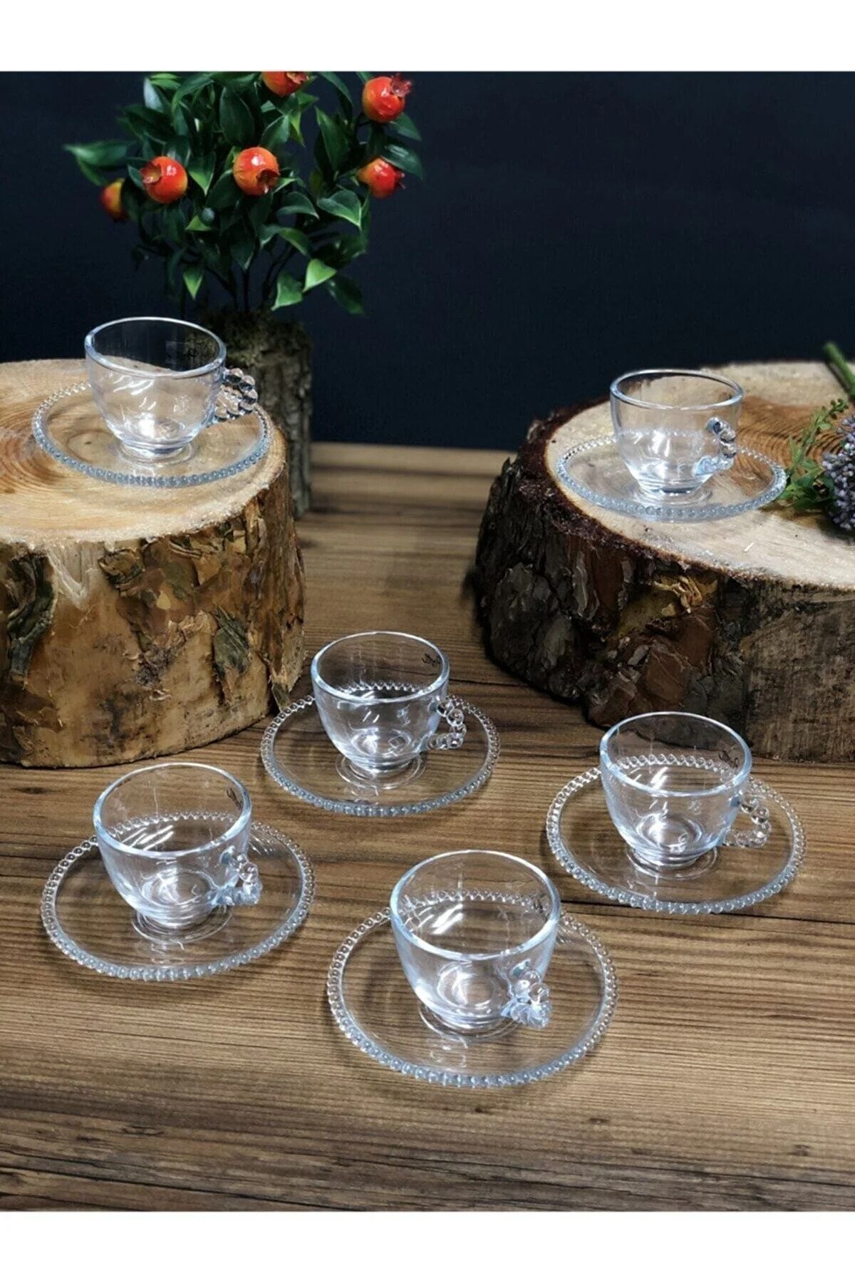 Kitchen Line Girona Glass Tea and Nescafe Cup WITHOUT SIDE Trendyol